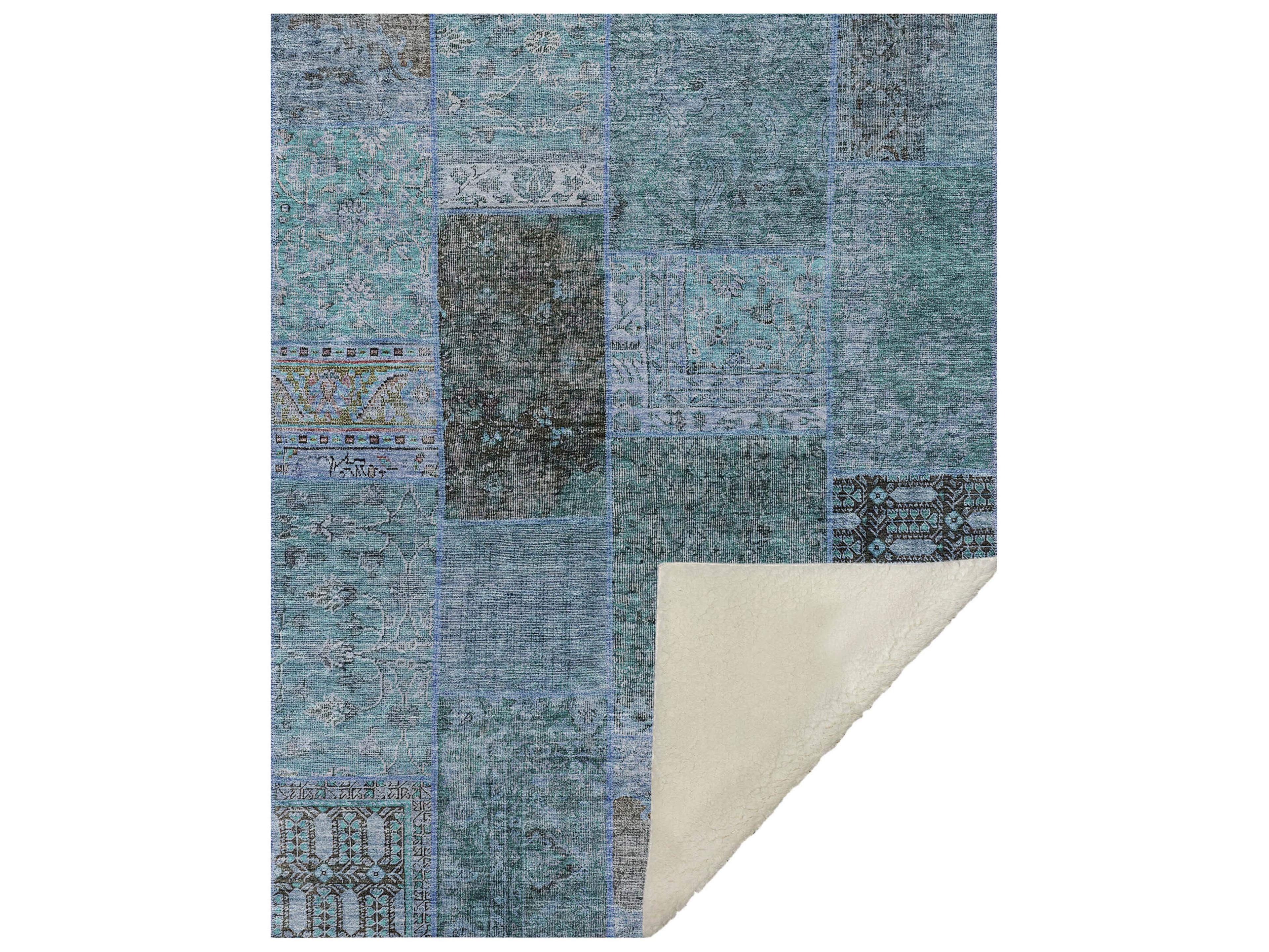 Dalyn Sherpa Teal Polyester Throw