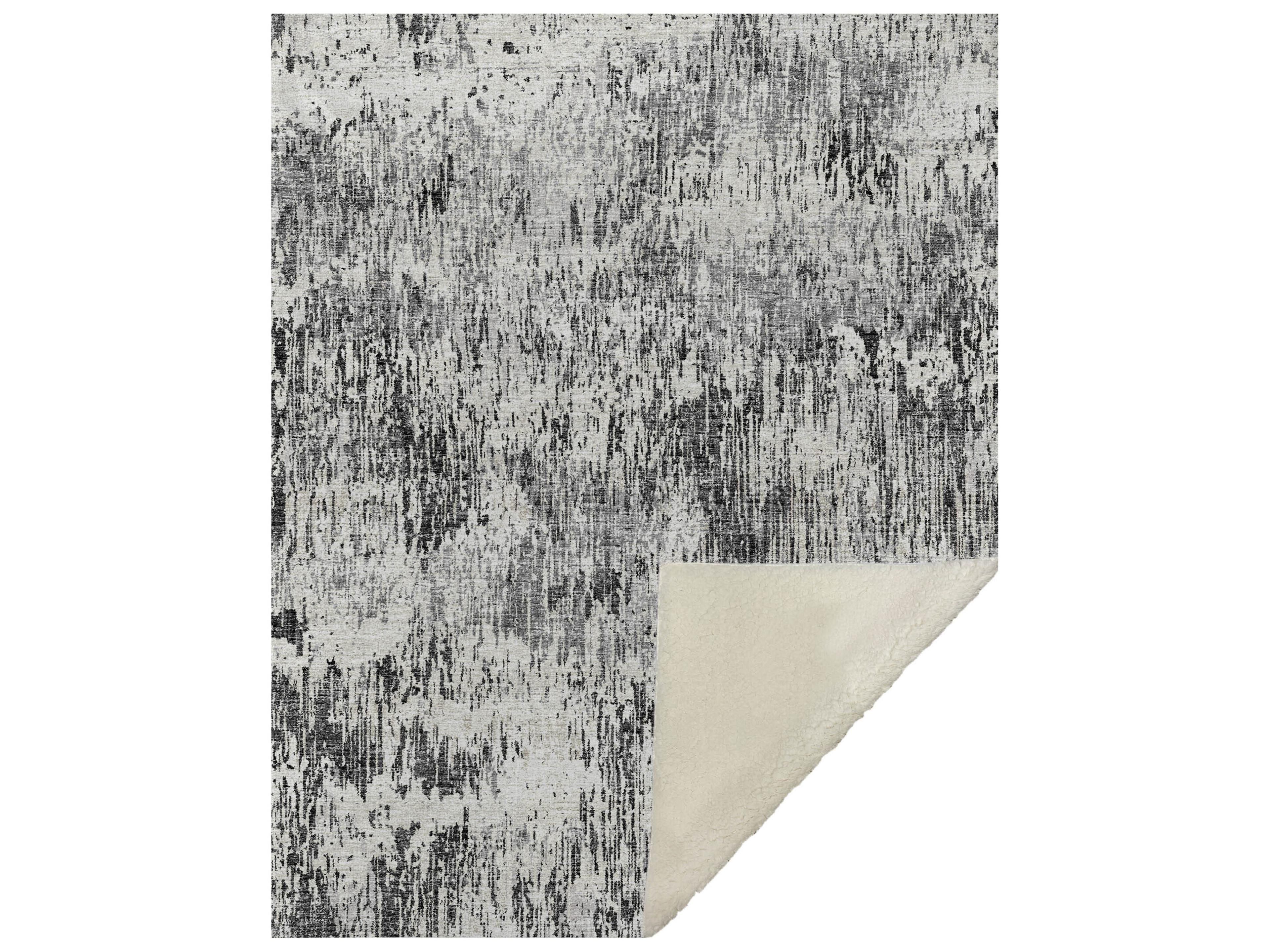 Dalyn Sherpa Black Polyester Throw