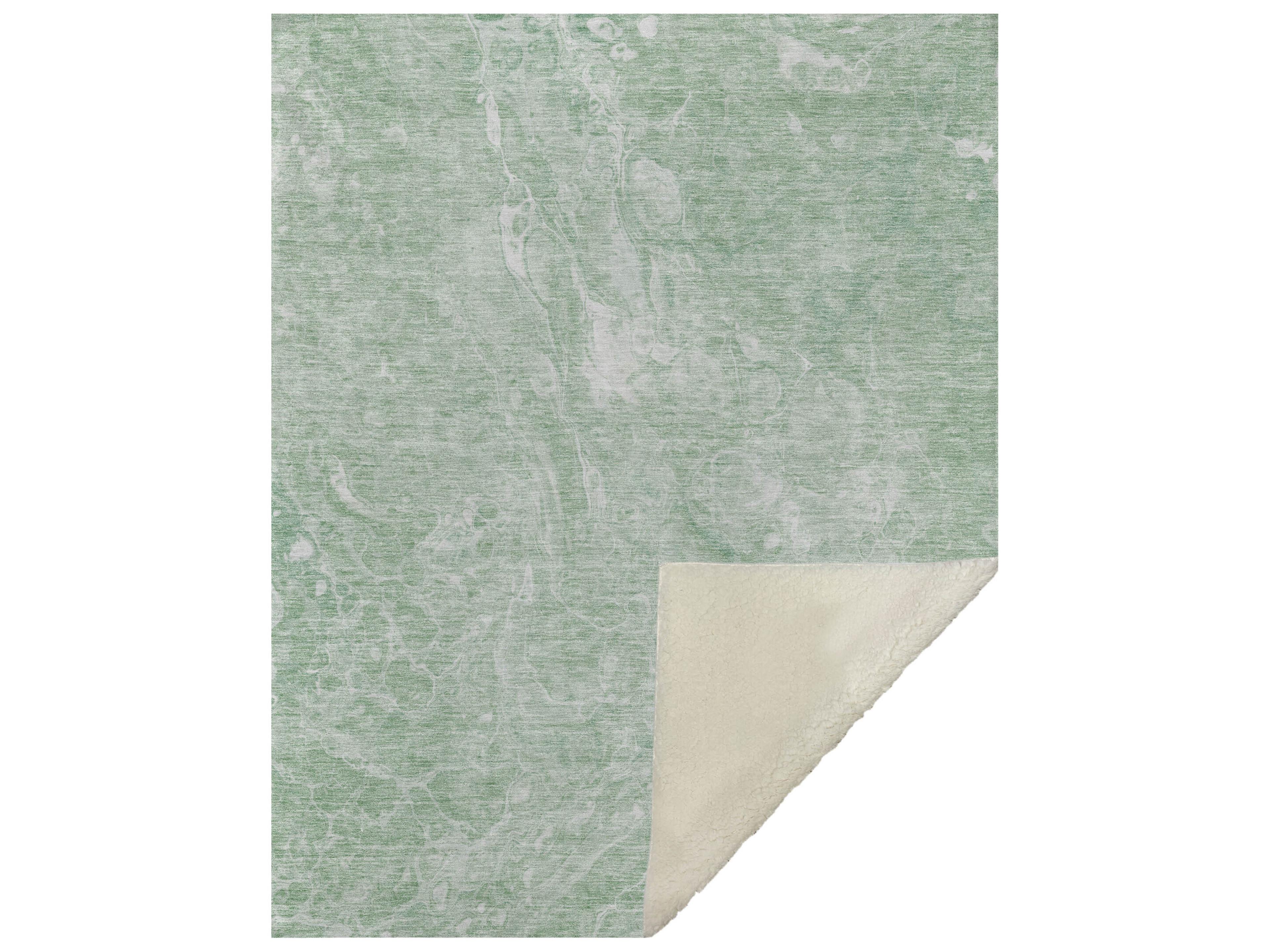 Dalyn Sherpa Green Polyester Throw