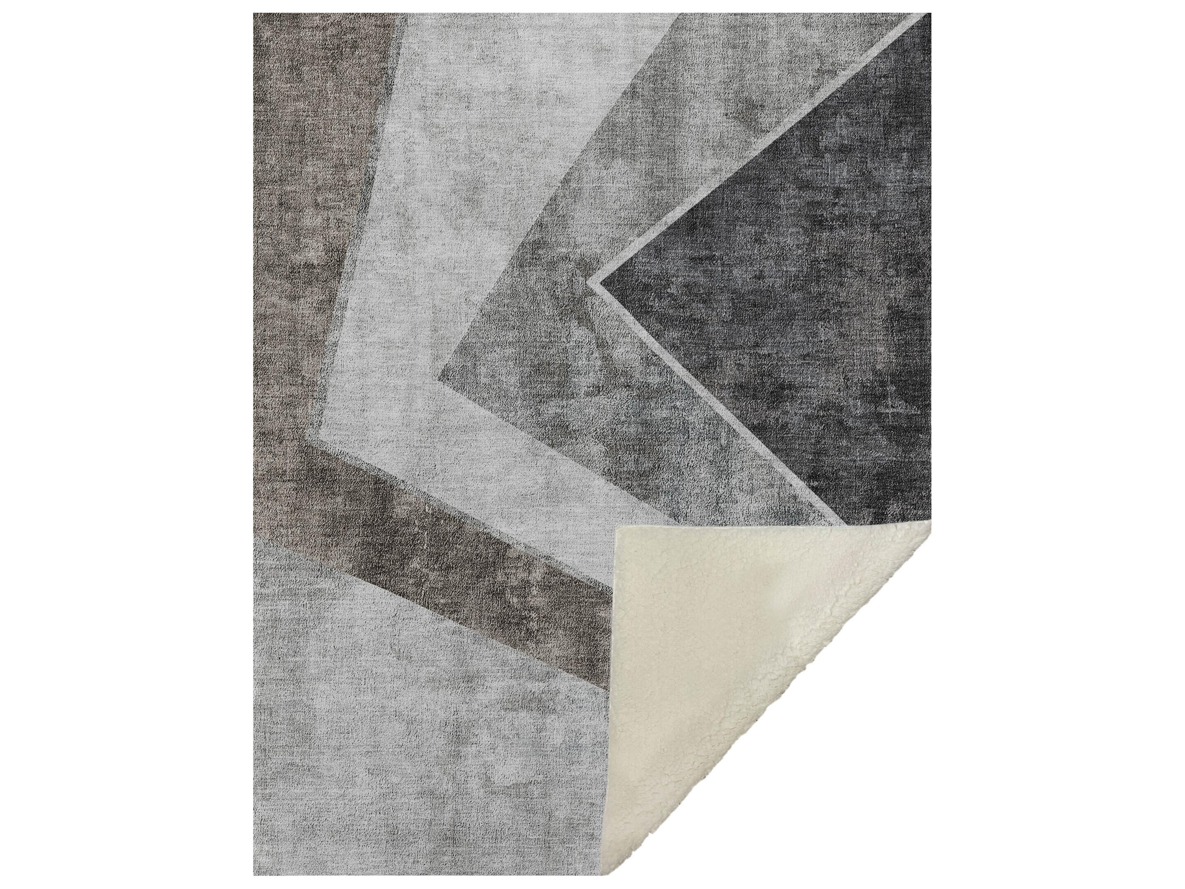 Dalyn Sherpa Gray Polyester Throw