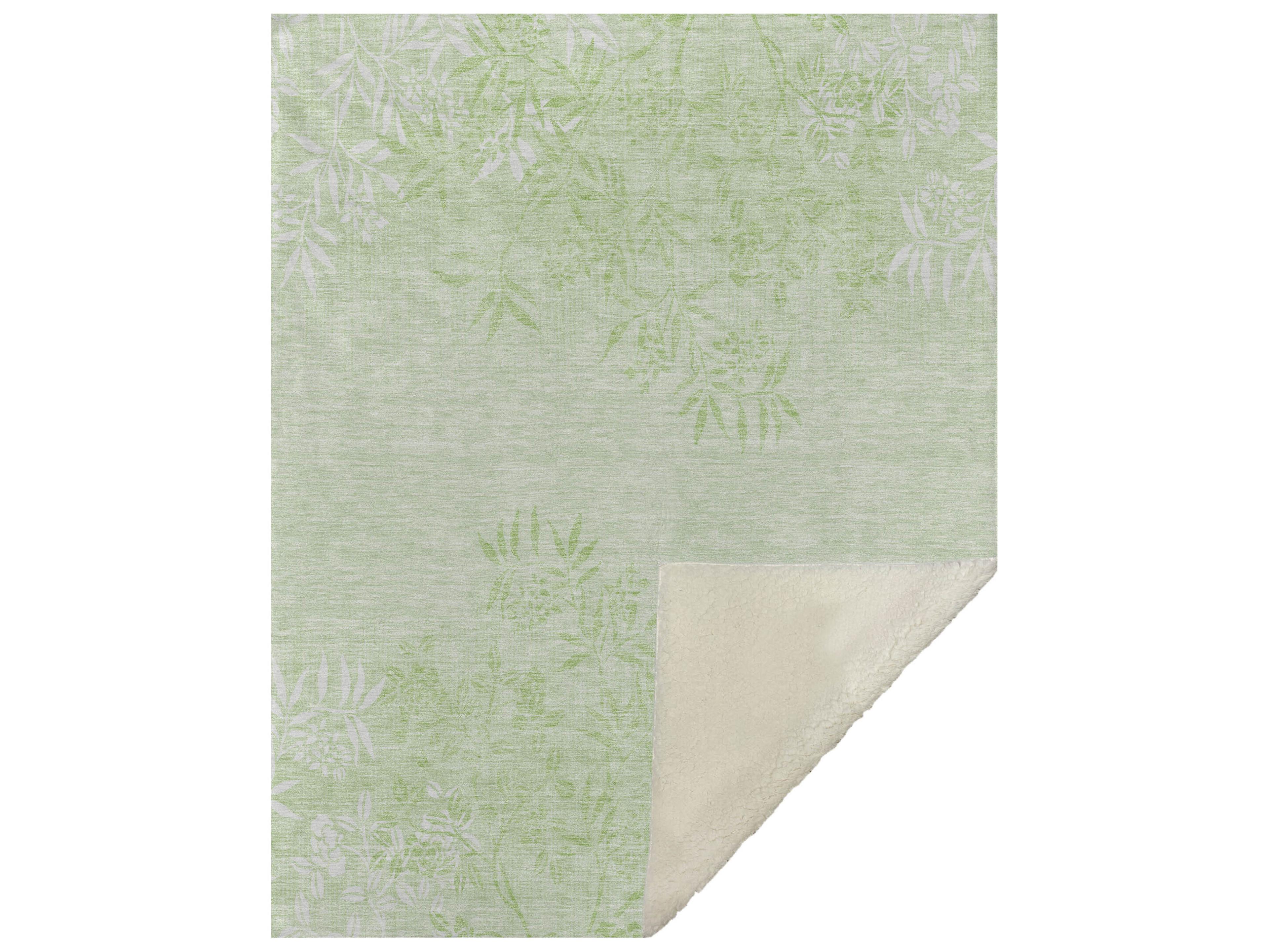 Dalyn Sherpa Green Polyester Throw