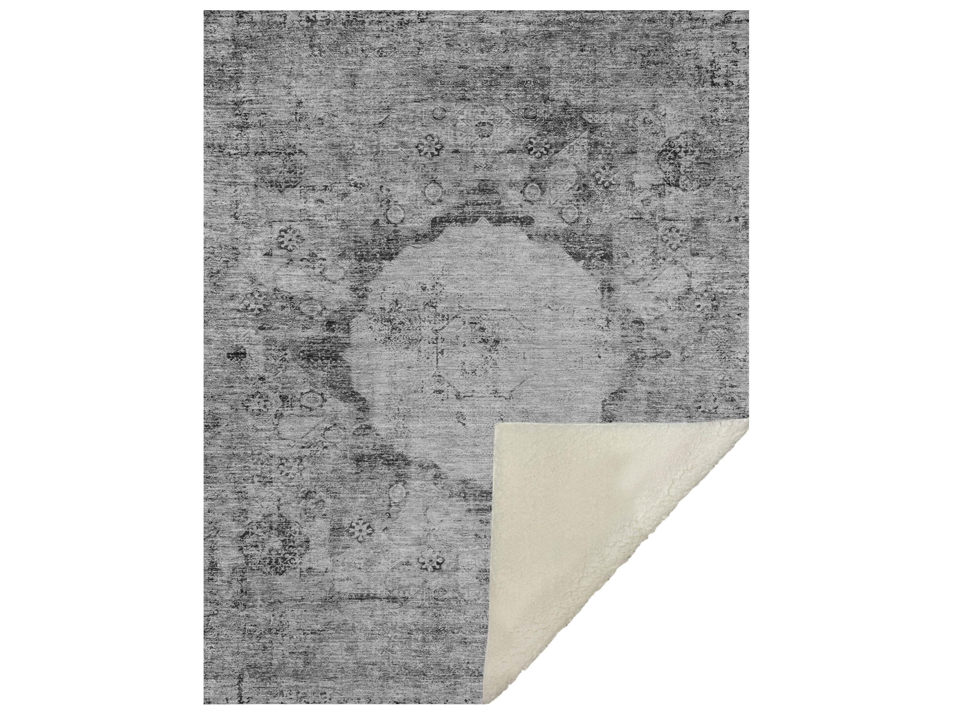 Dalyn Sherpa Gray Polyester Throw