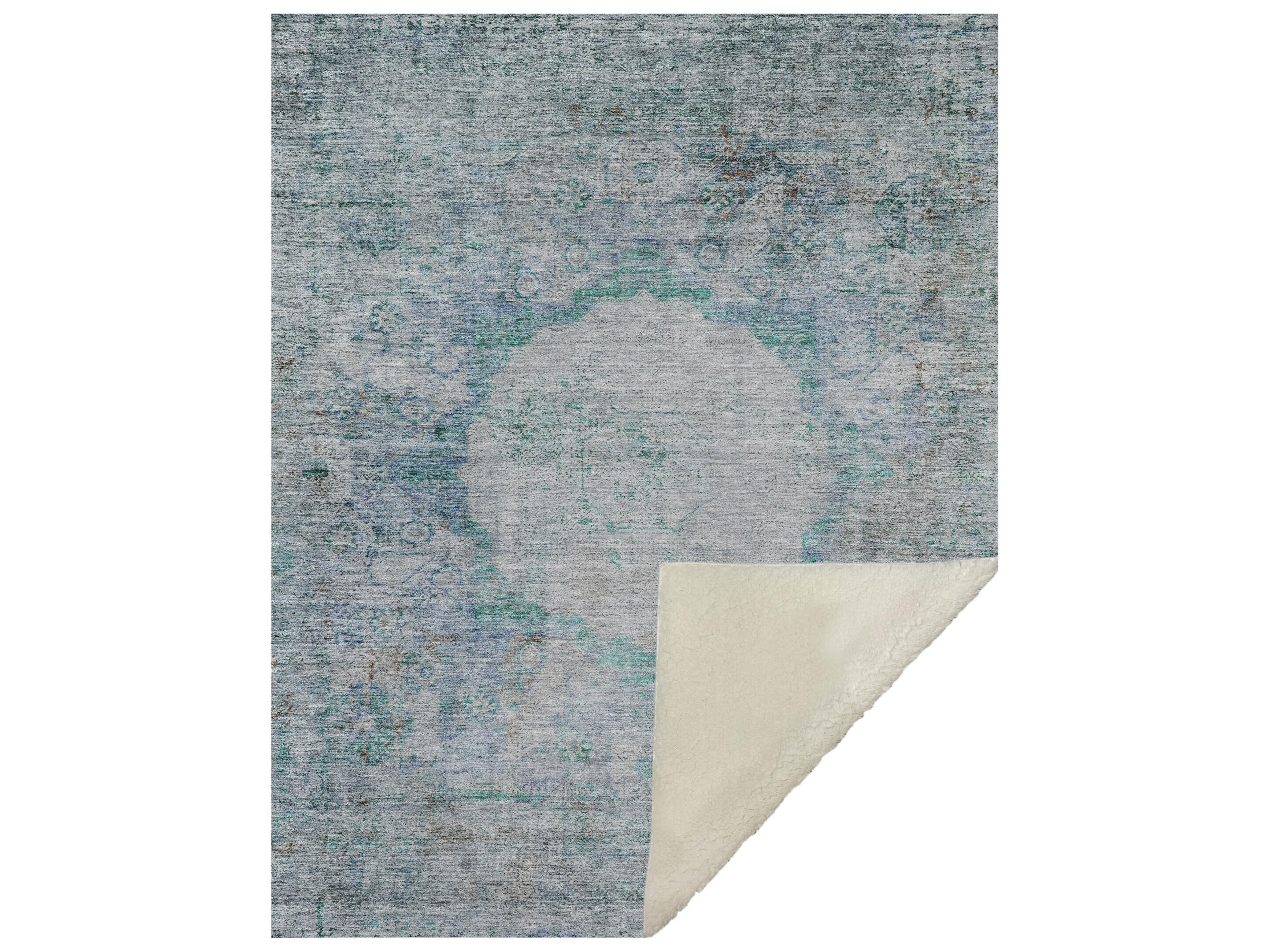 Dalyn Sherpa Teal Polyester Throw