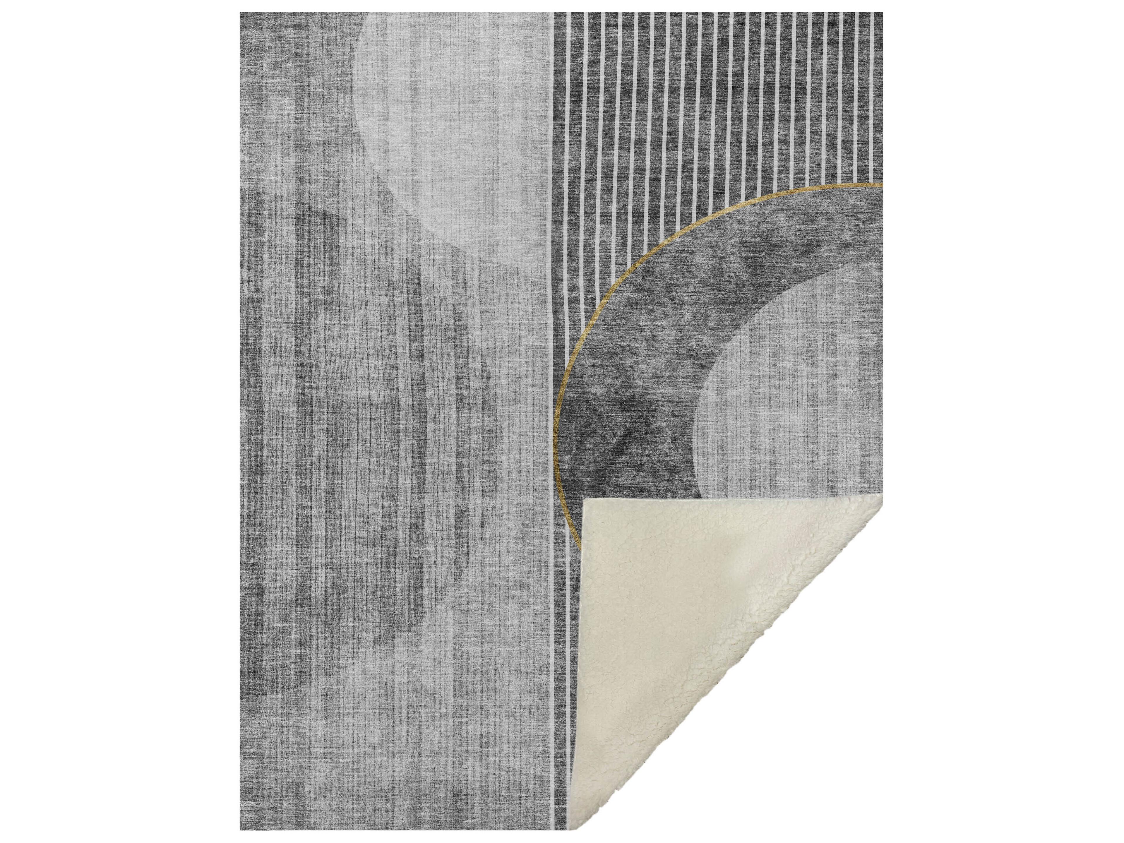 Dalyn Sherpa Gray Polyester Throw