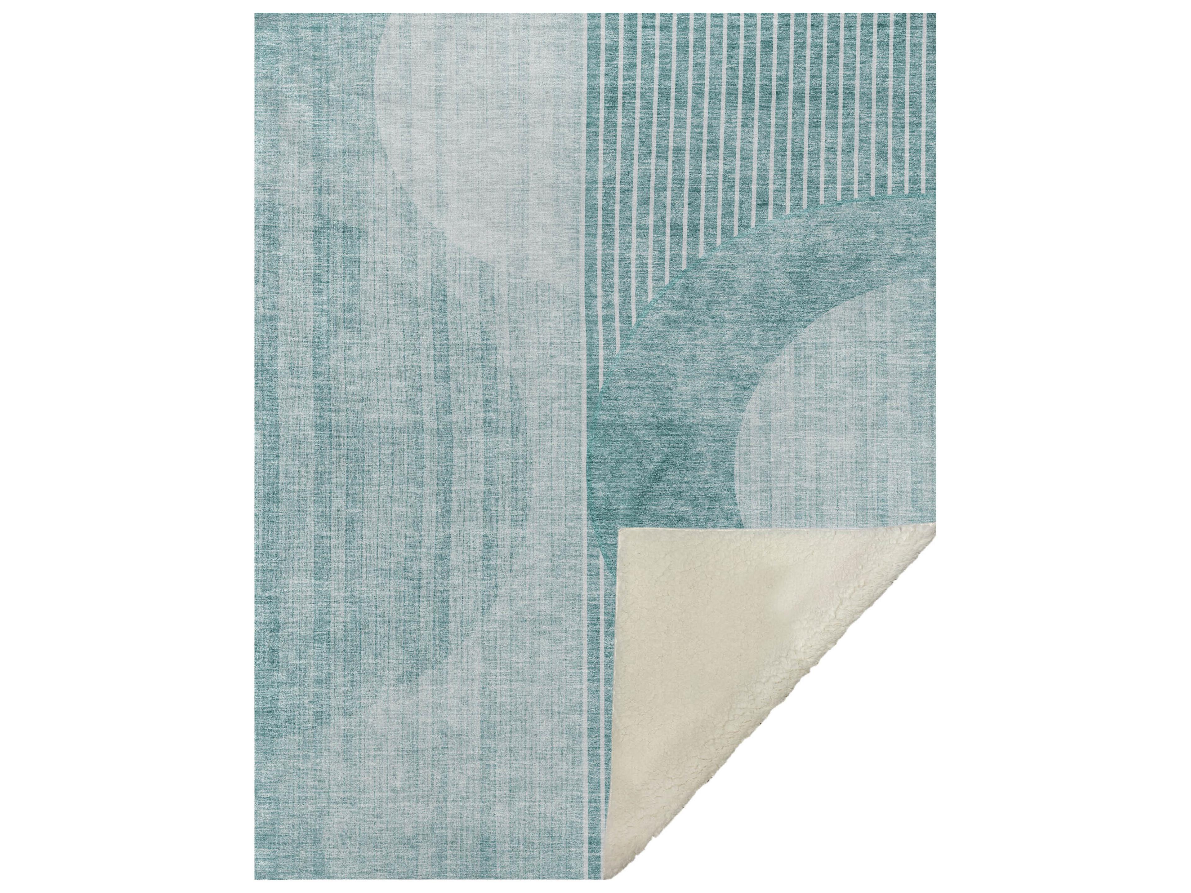 Dalyn Sherpa Teal Polyester Throw