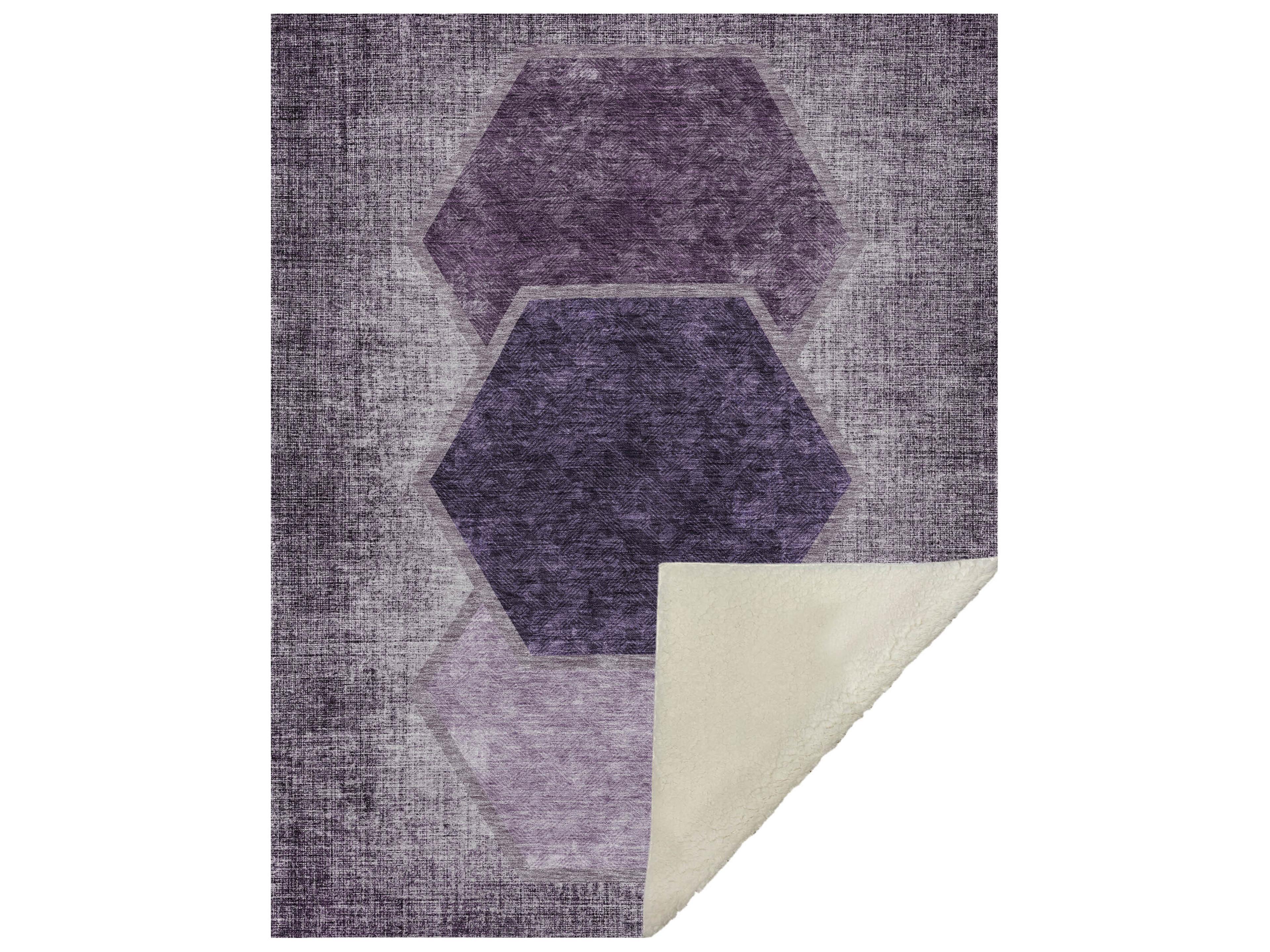 Dalyn Sherpa Purple Polyester Throw