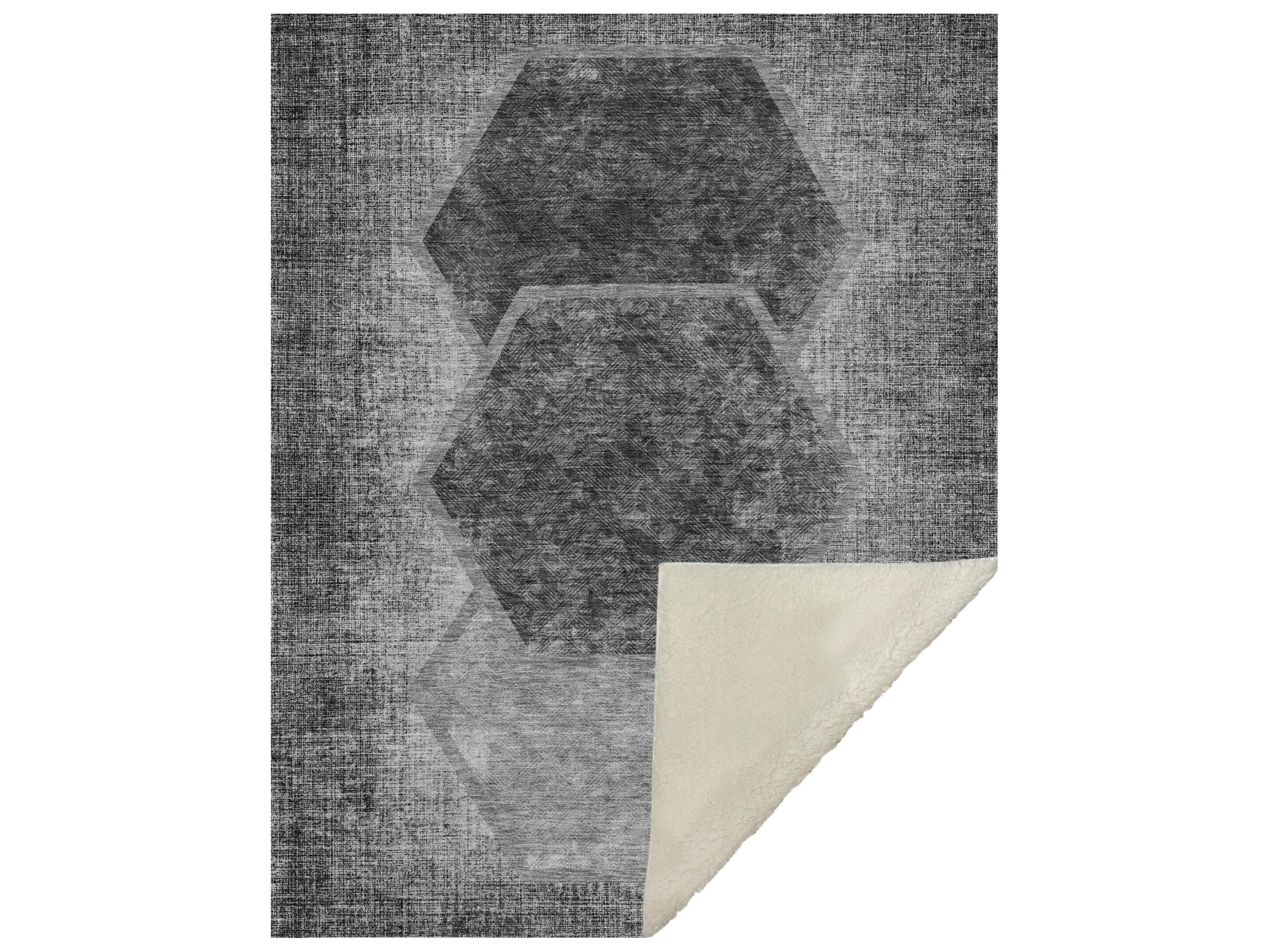 Dalyn Sherpa Gray Polyester Throw