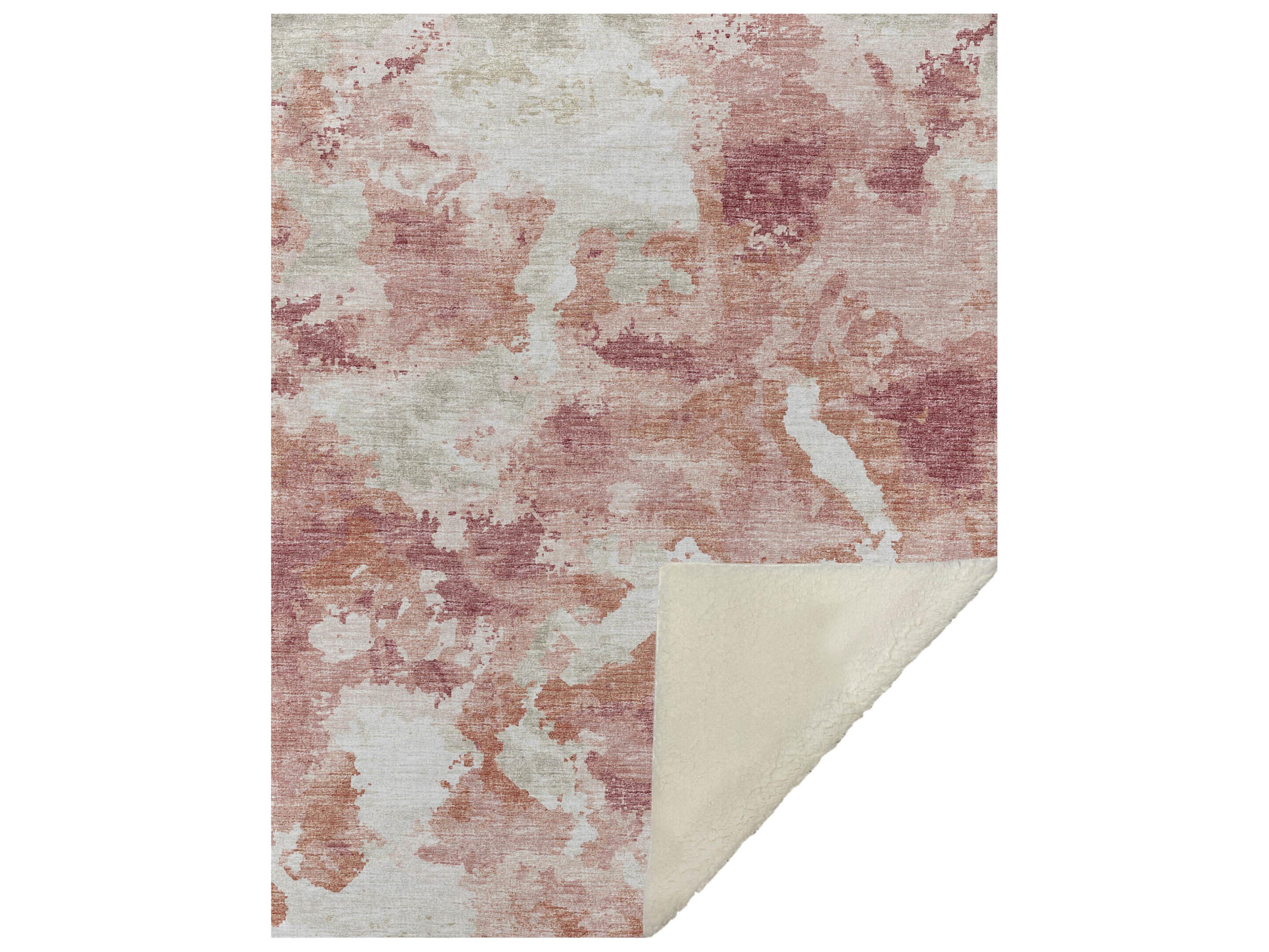 Dalyn Sherpa Pink Polyester Throw