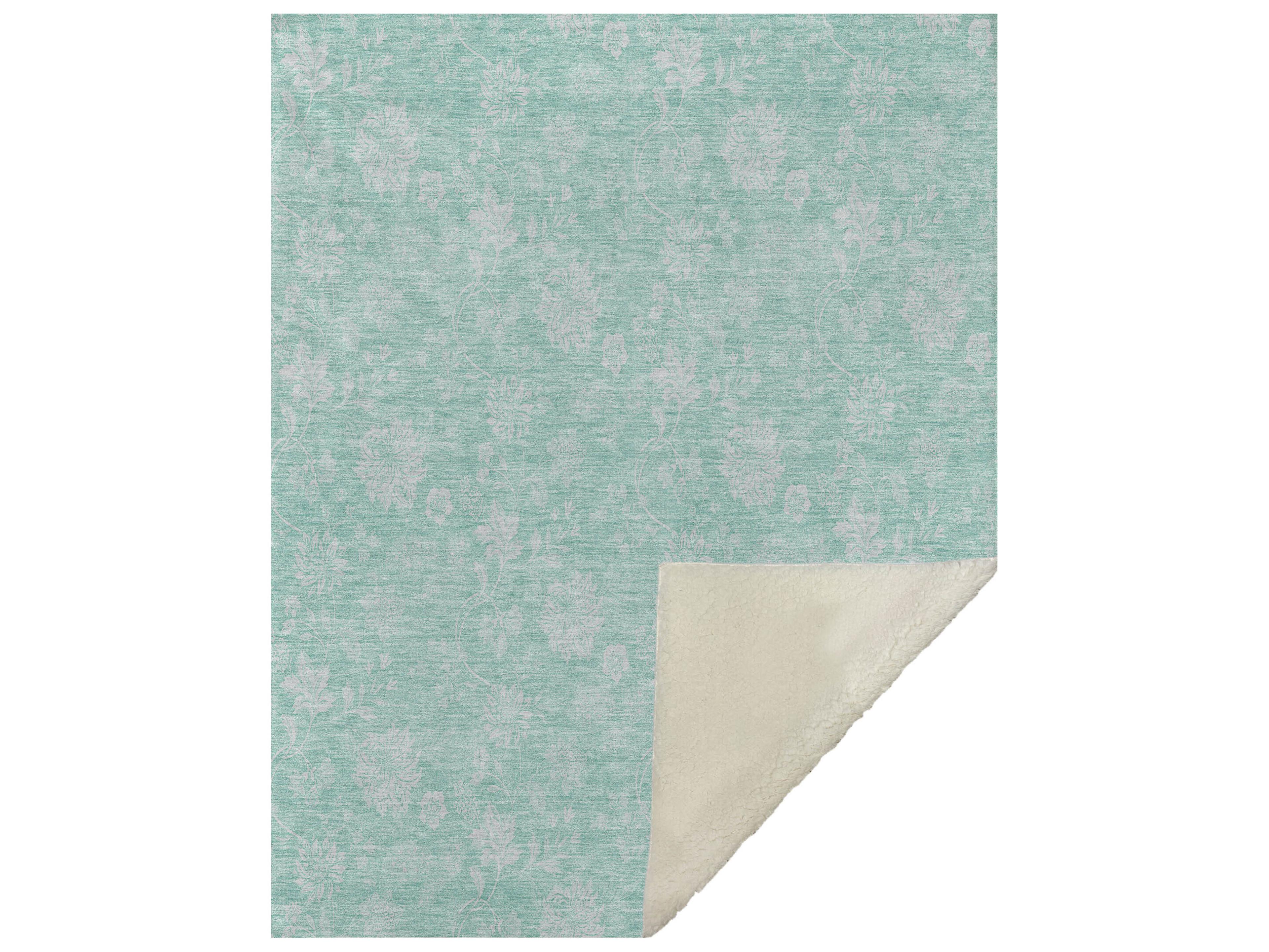 Dalyn Sherpa Teal Polyester Throw