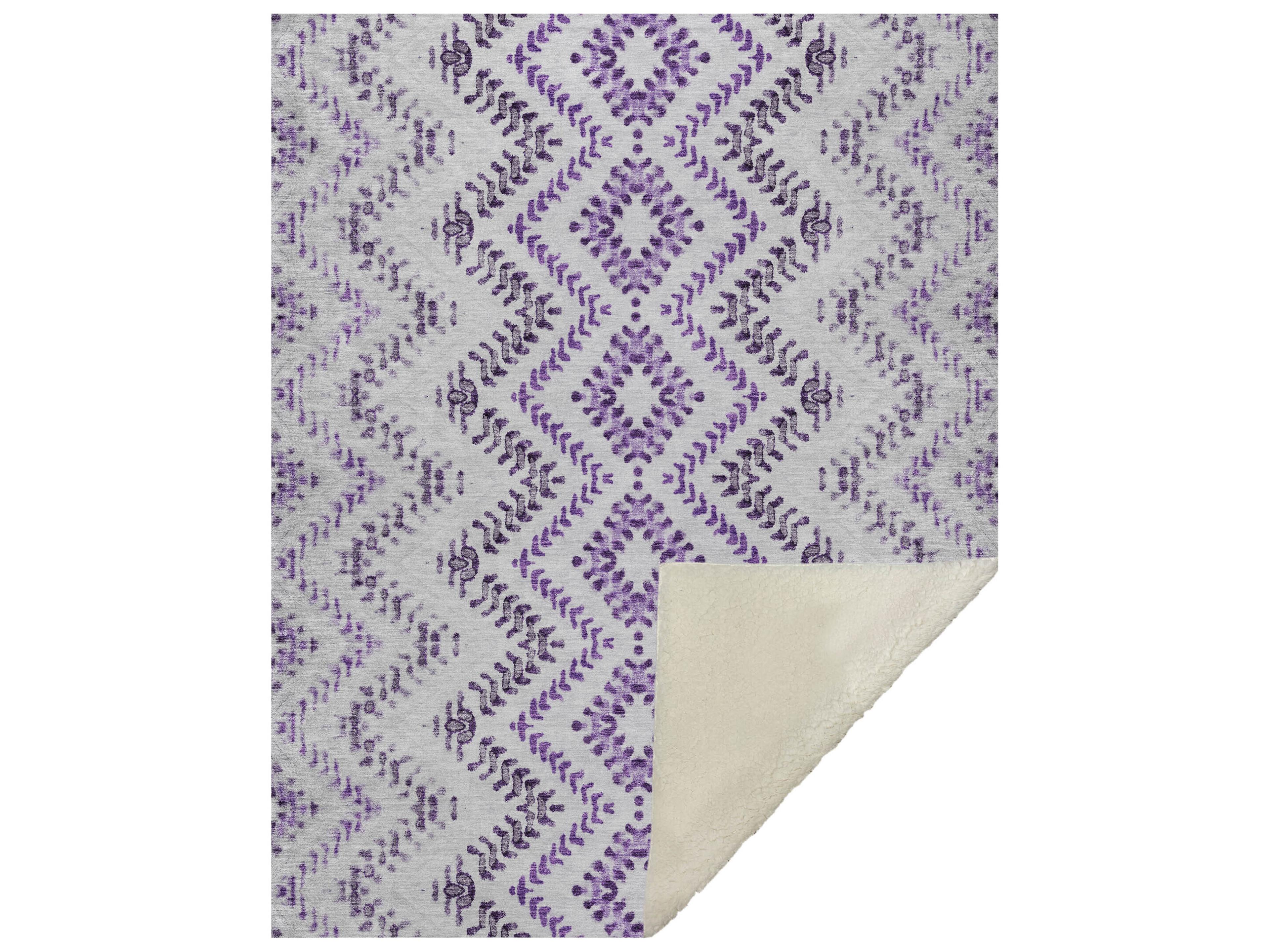 Dalyn Sherpa Purple Polyester Throw