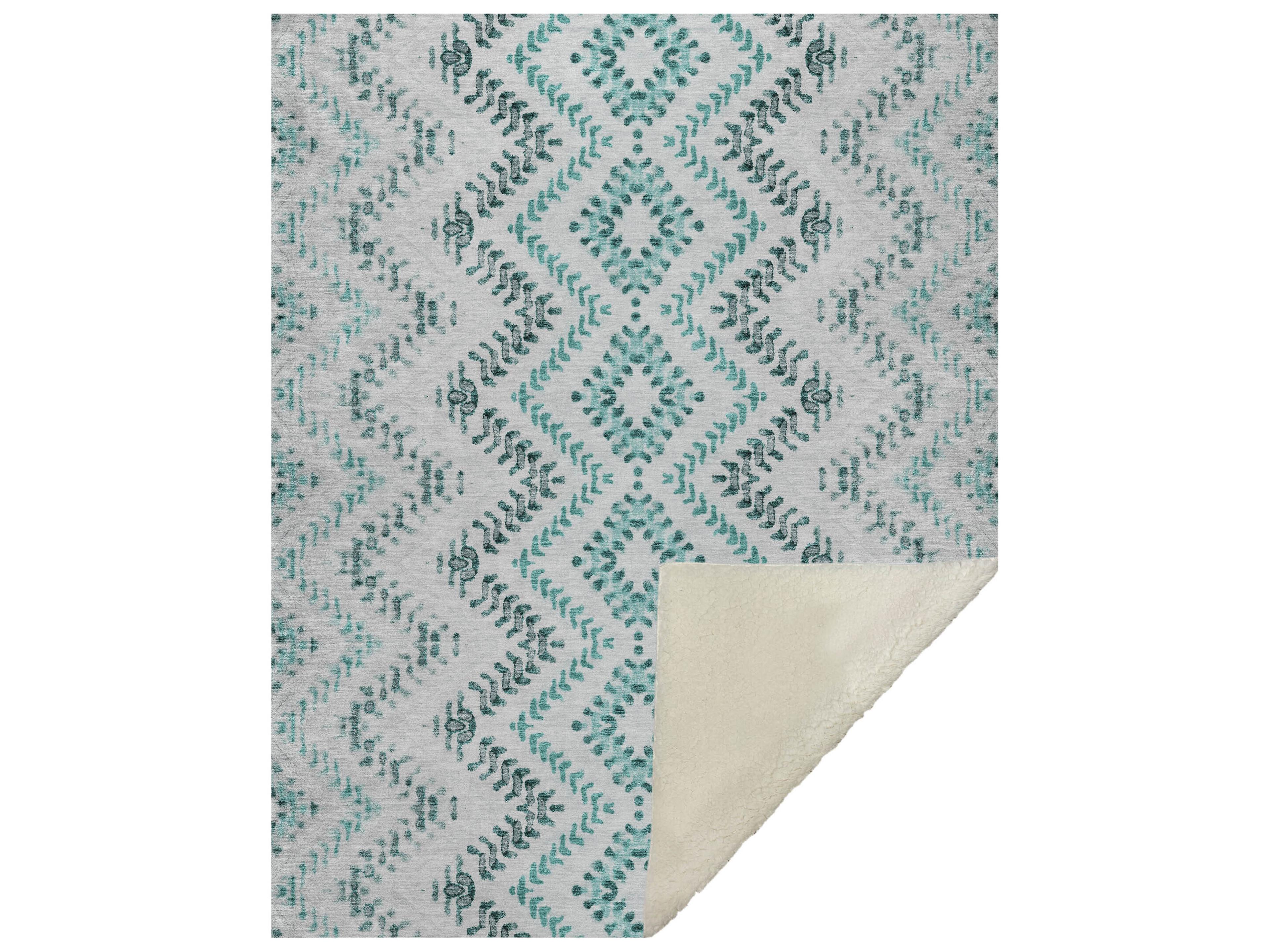 Dalyn Sherpa Teal Polyester Throw