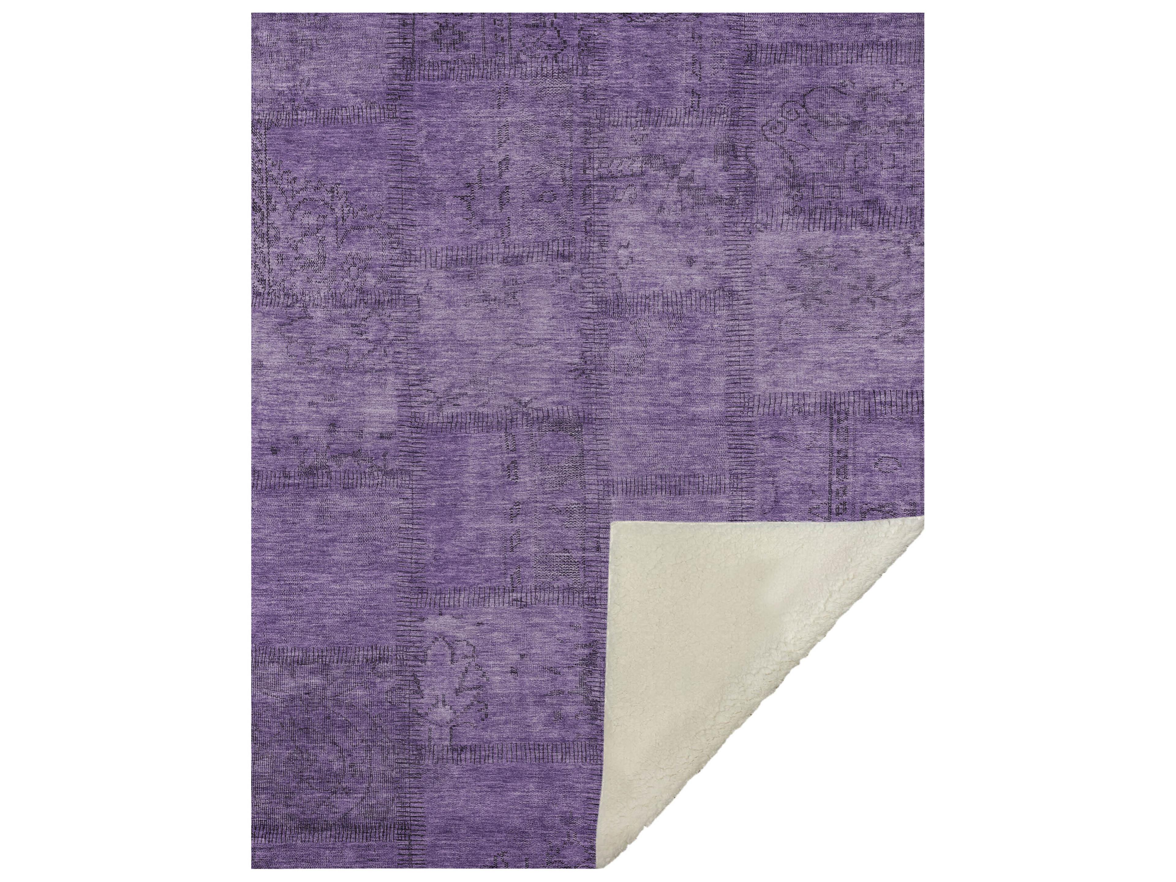 Dalyn Sherpa Purple Polyester Throw