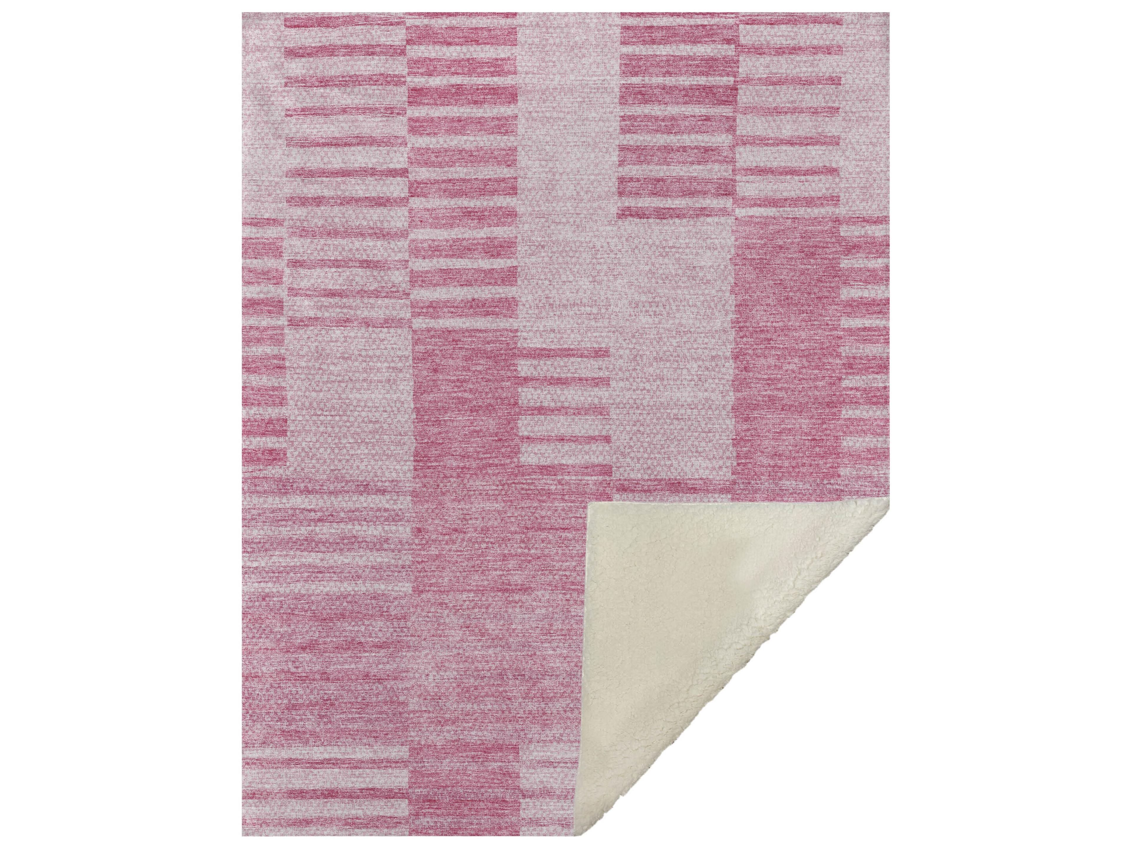 Dalyn Sherpa Pink Polyester Throw