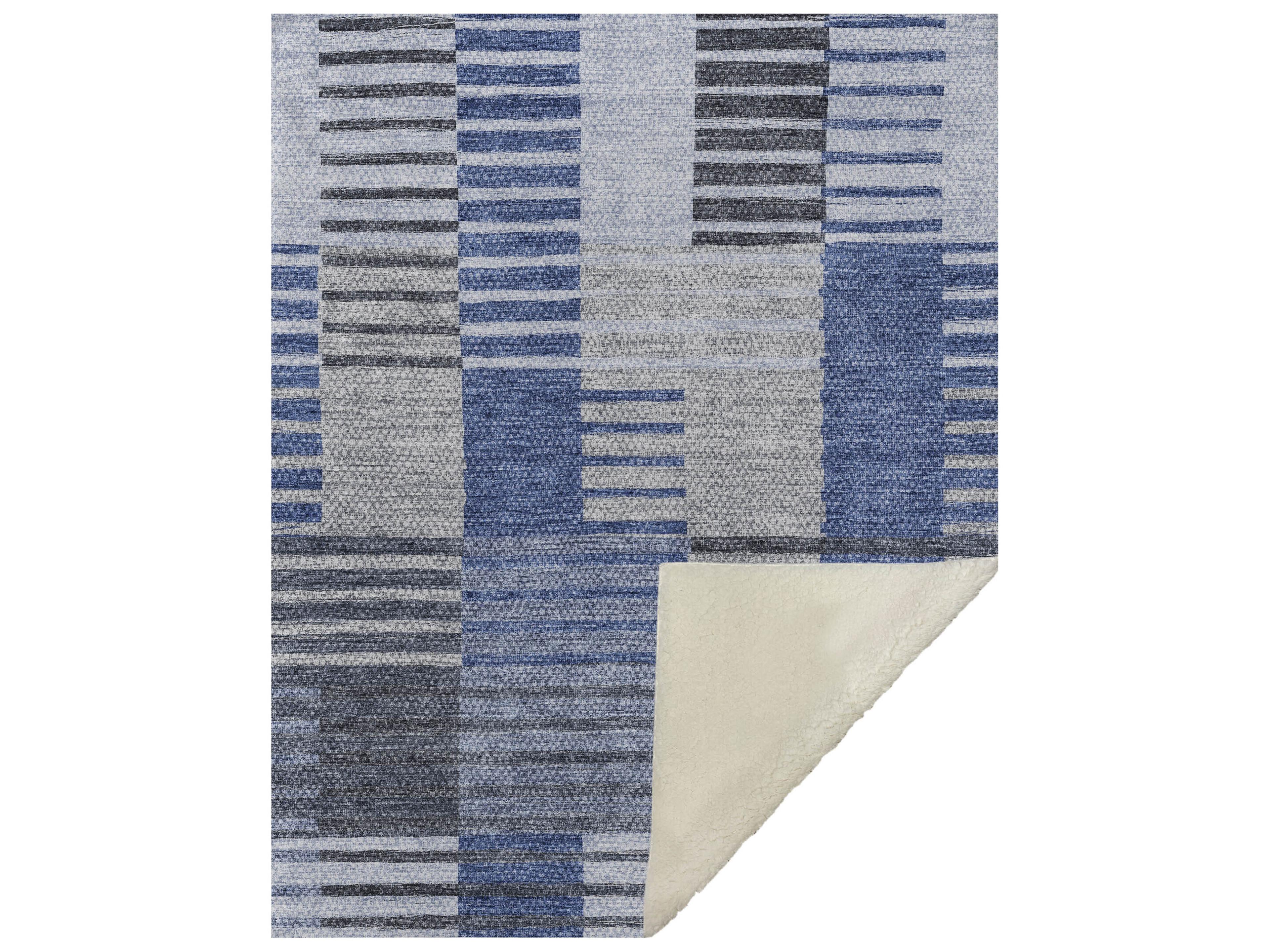 Dalyn Sherpa Blue Polyester Throw