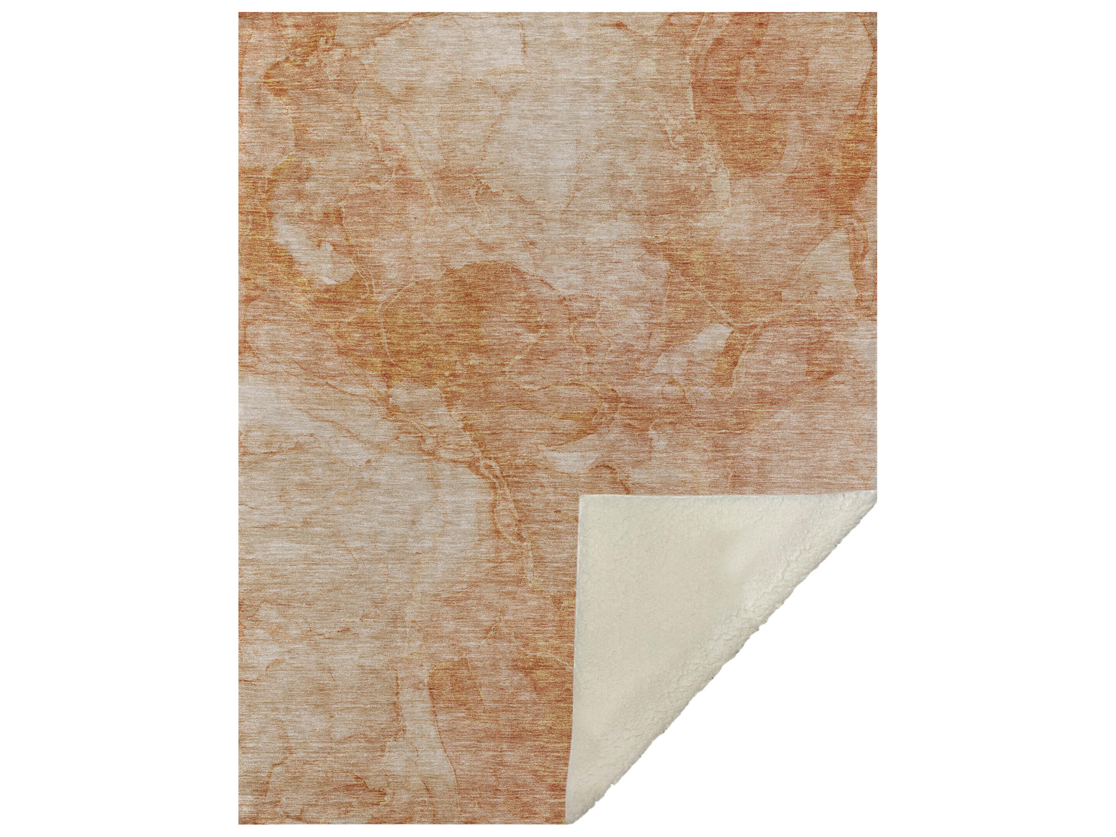 Dalyn Sherpa Orange Polyester Throw