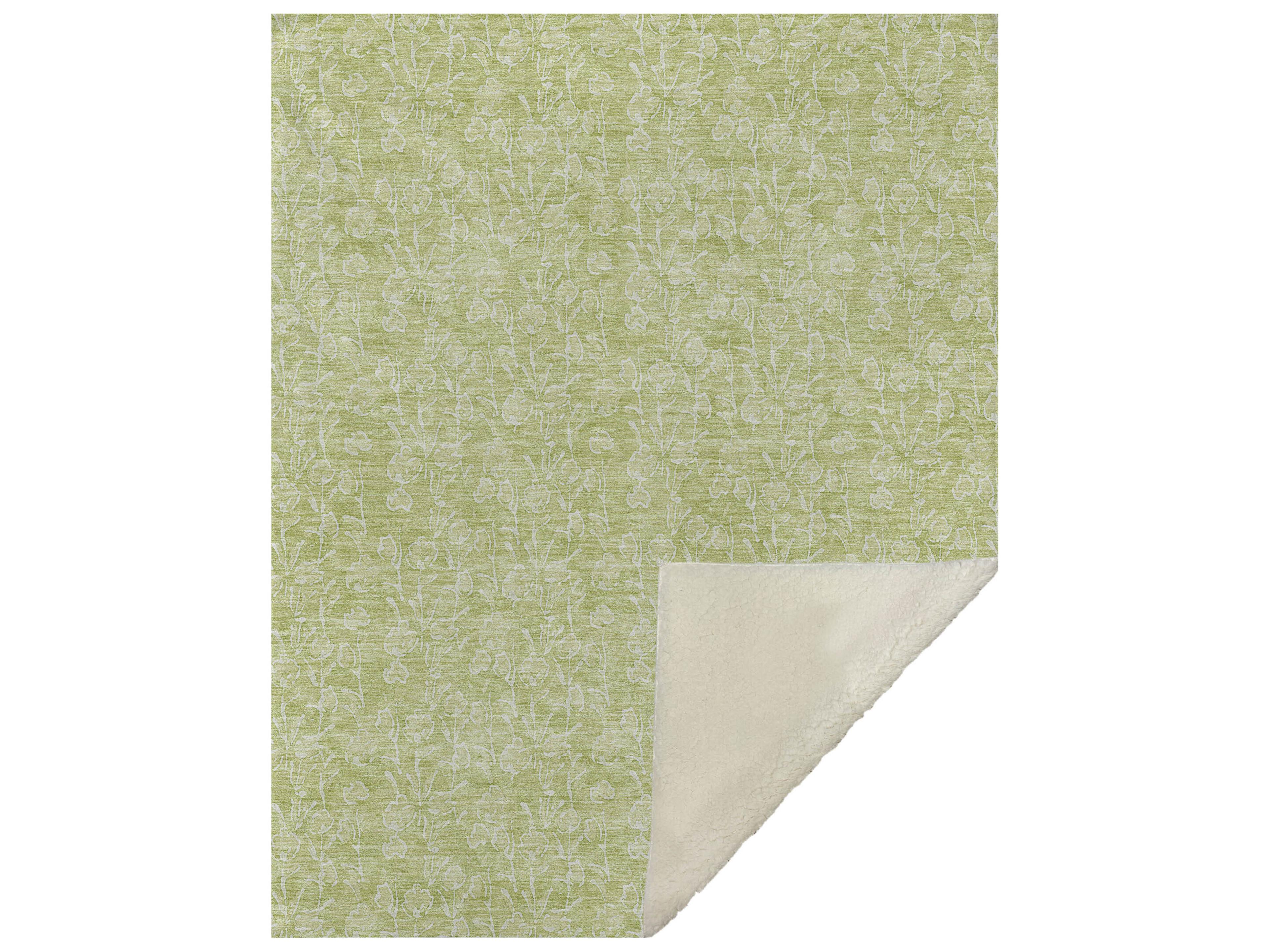 Dalyn Sherpa Green Polyester Throw