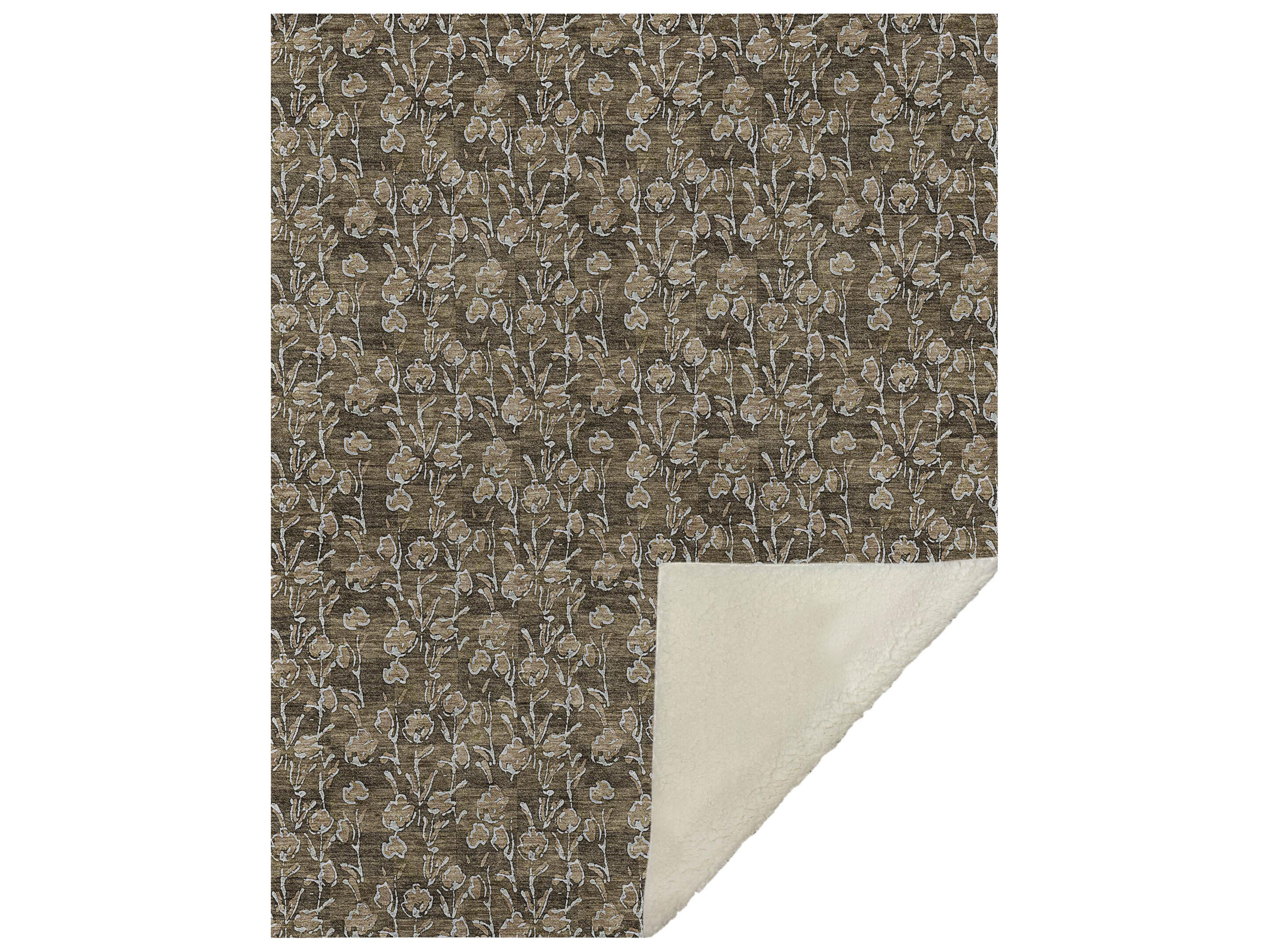 Dalyn Sherpa Brown Polyester Throw