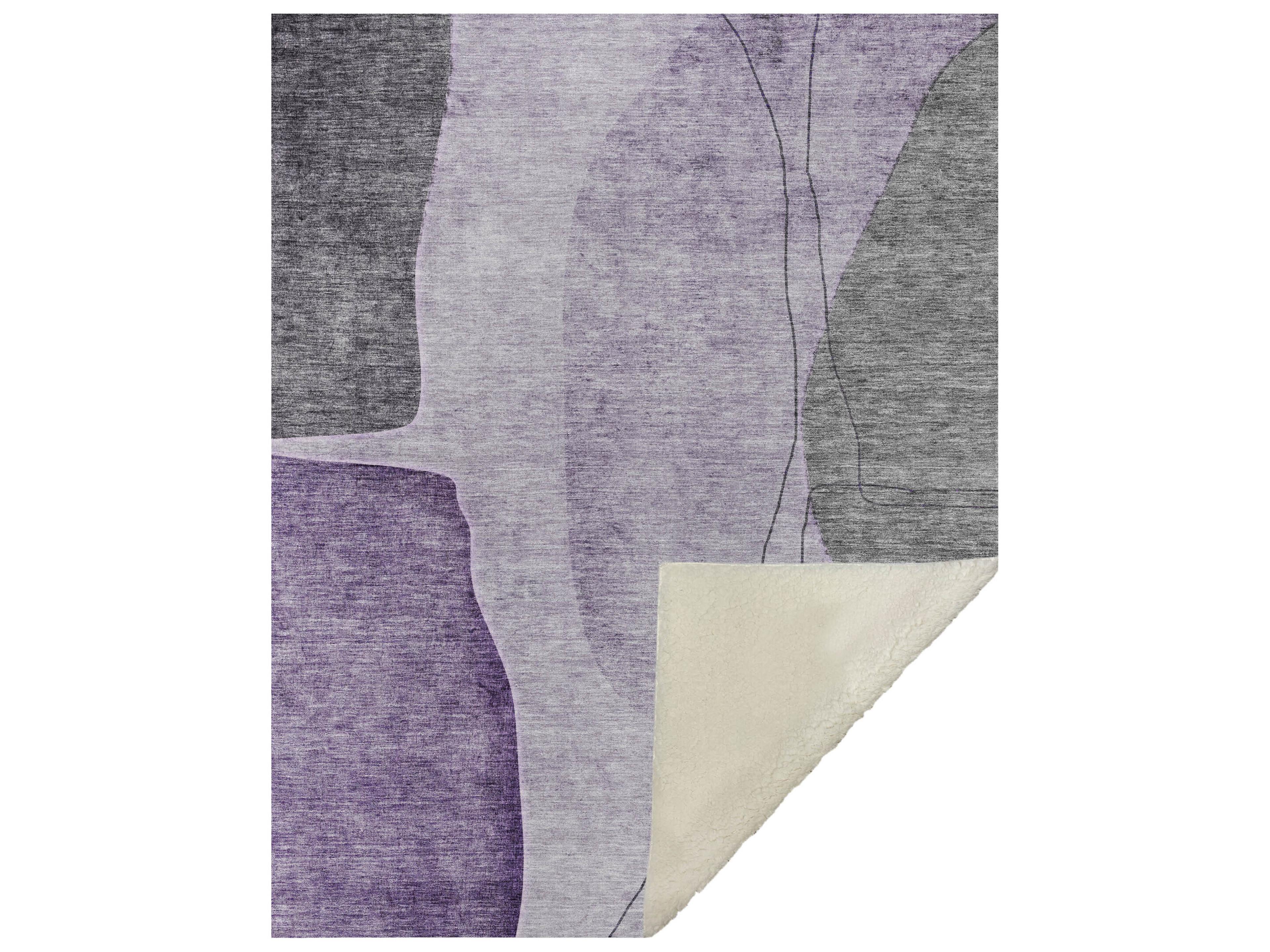 Dalyn Sherpa Purple Polyester Throw