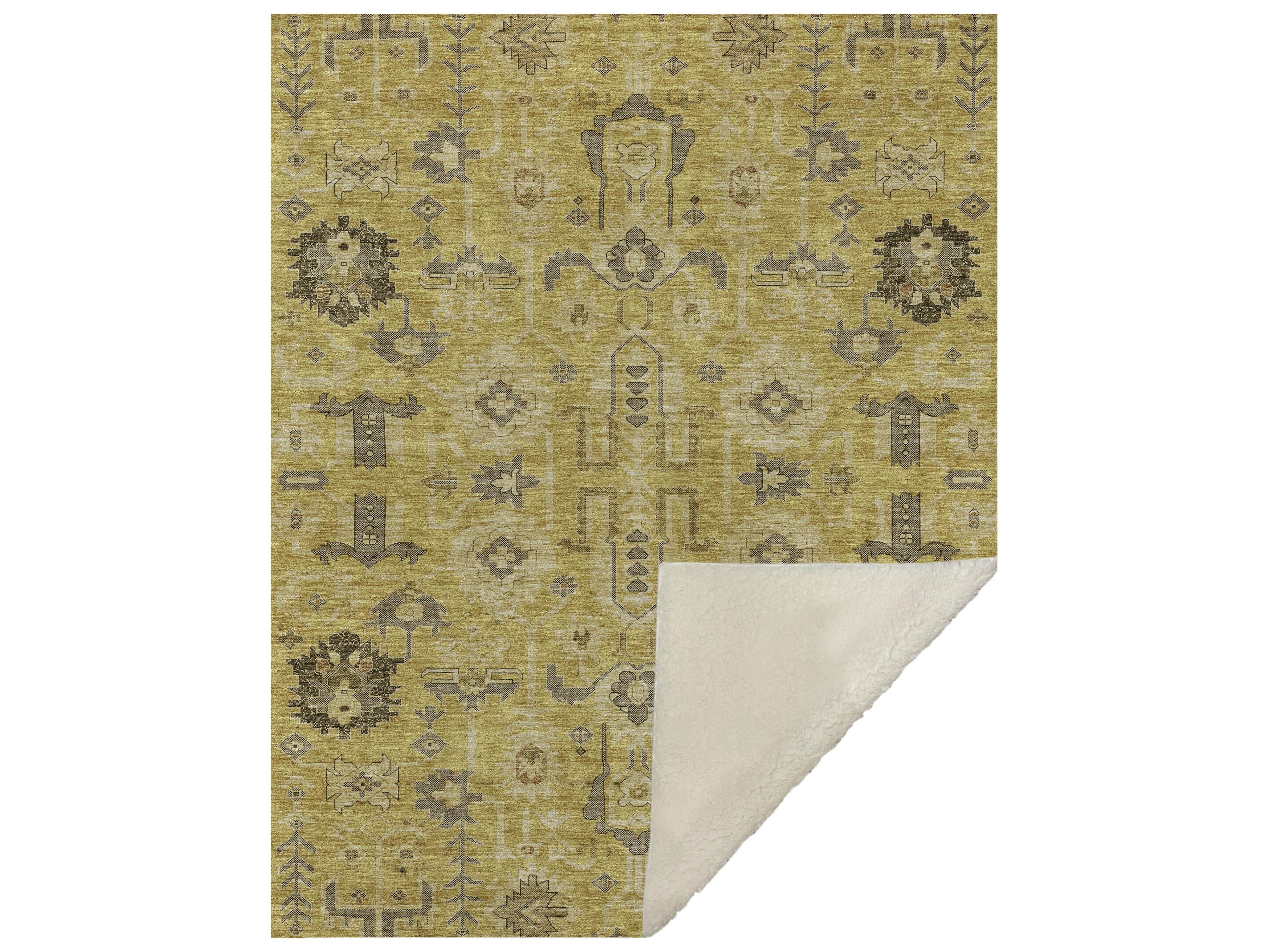 Dalyn Sherpa Gold Polyester Throw