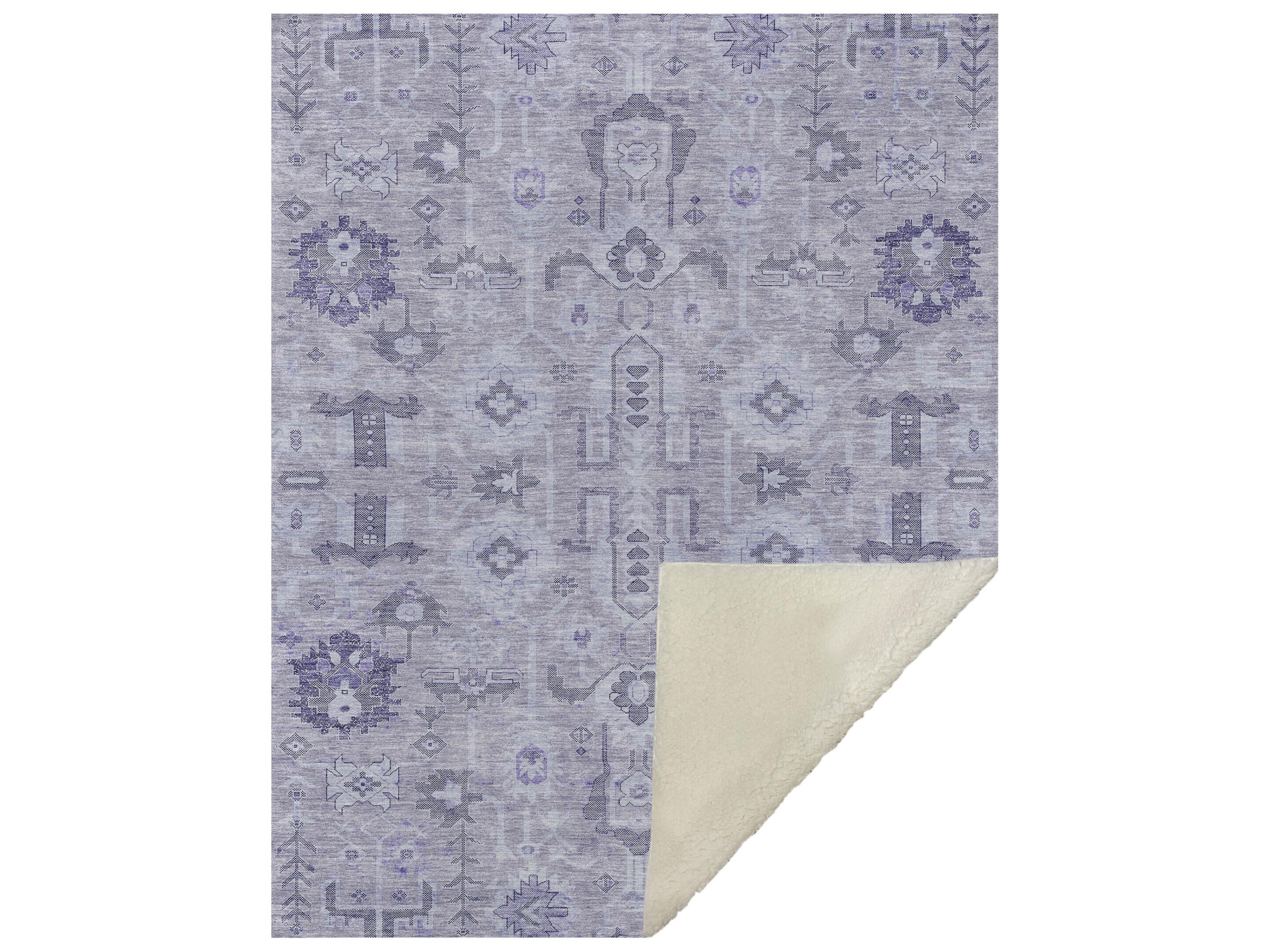 Dalyn Sherpa Purple Polyester Throw