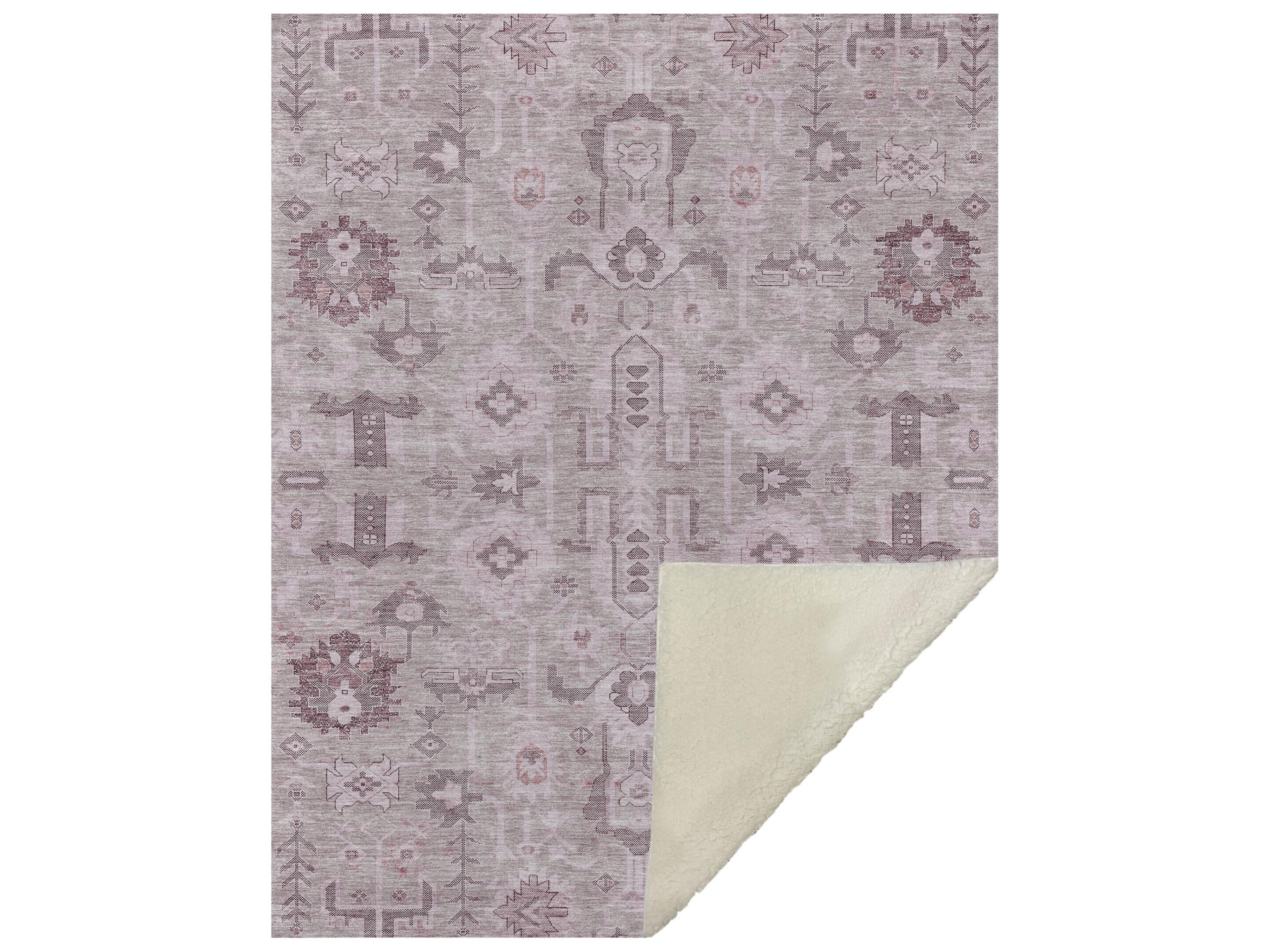 Dalyn Sherpa Pink Polyester Throw