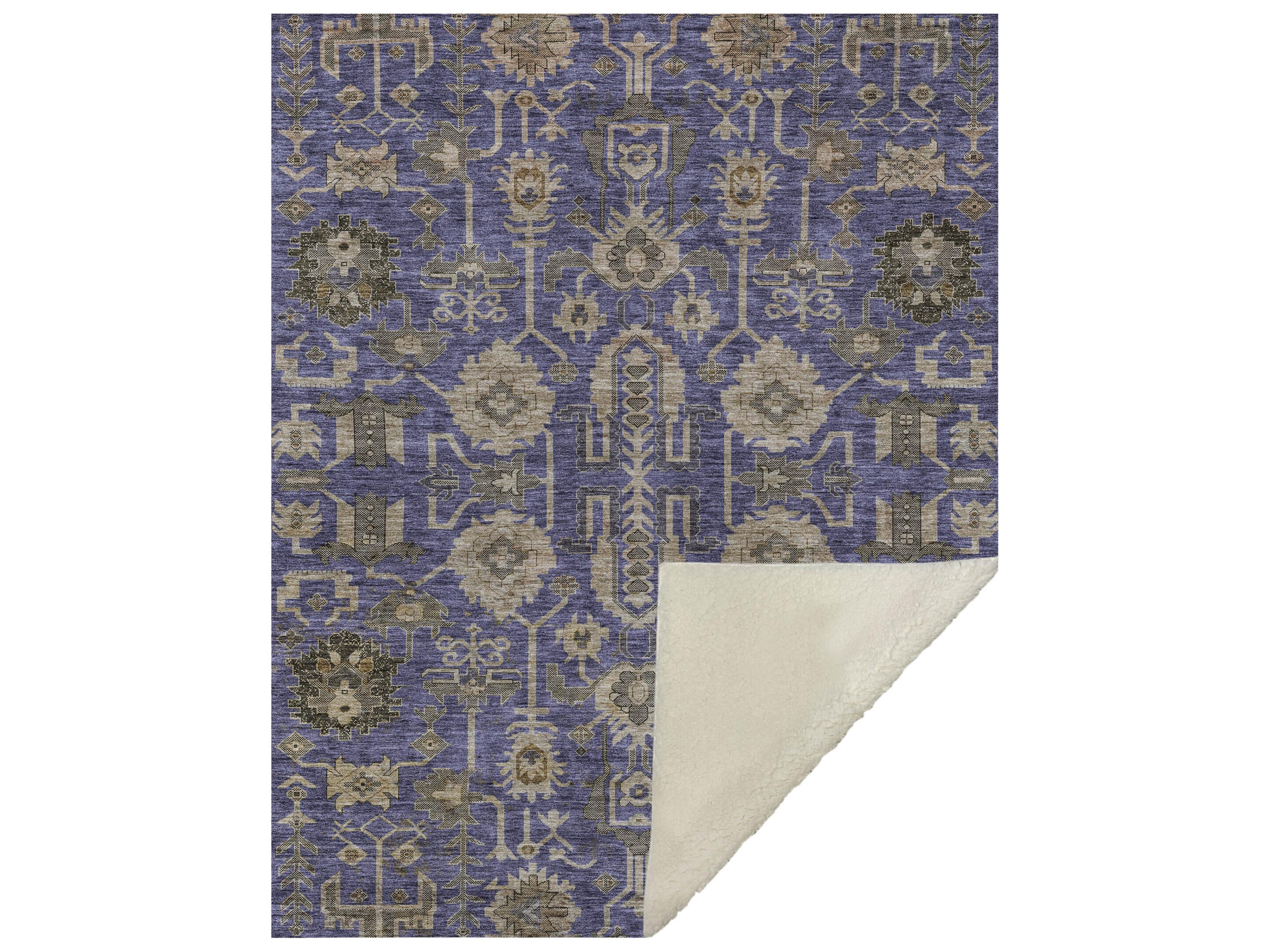 Dalyn Sherpa Purple Polyester Throw