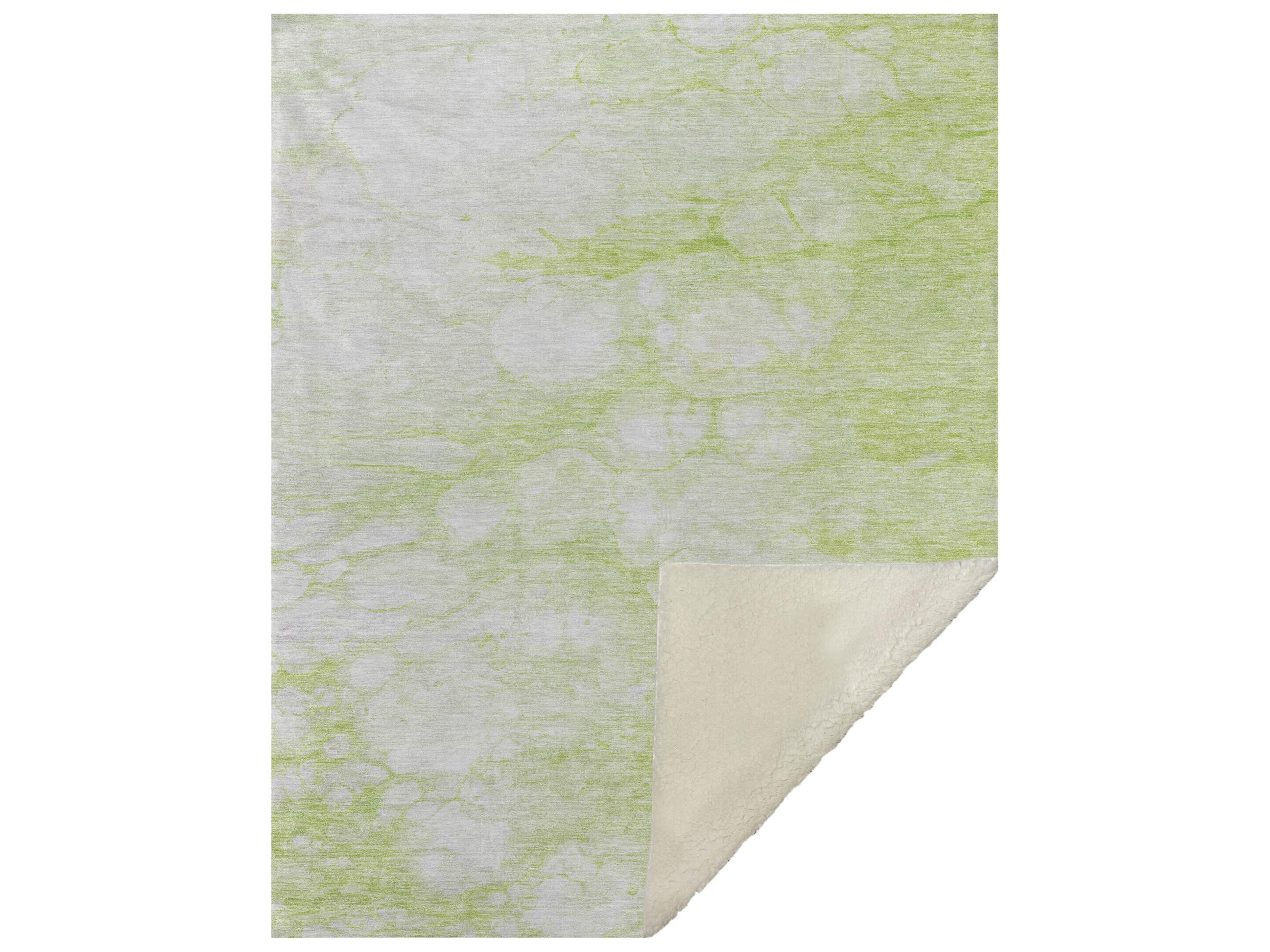 Dalyn Sherpa Green Polyester Throw