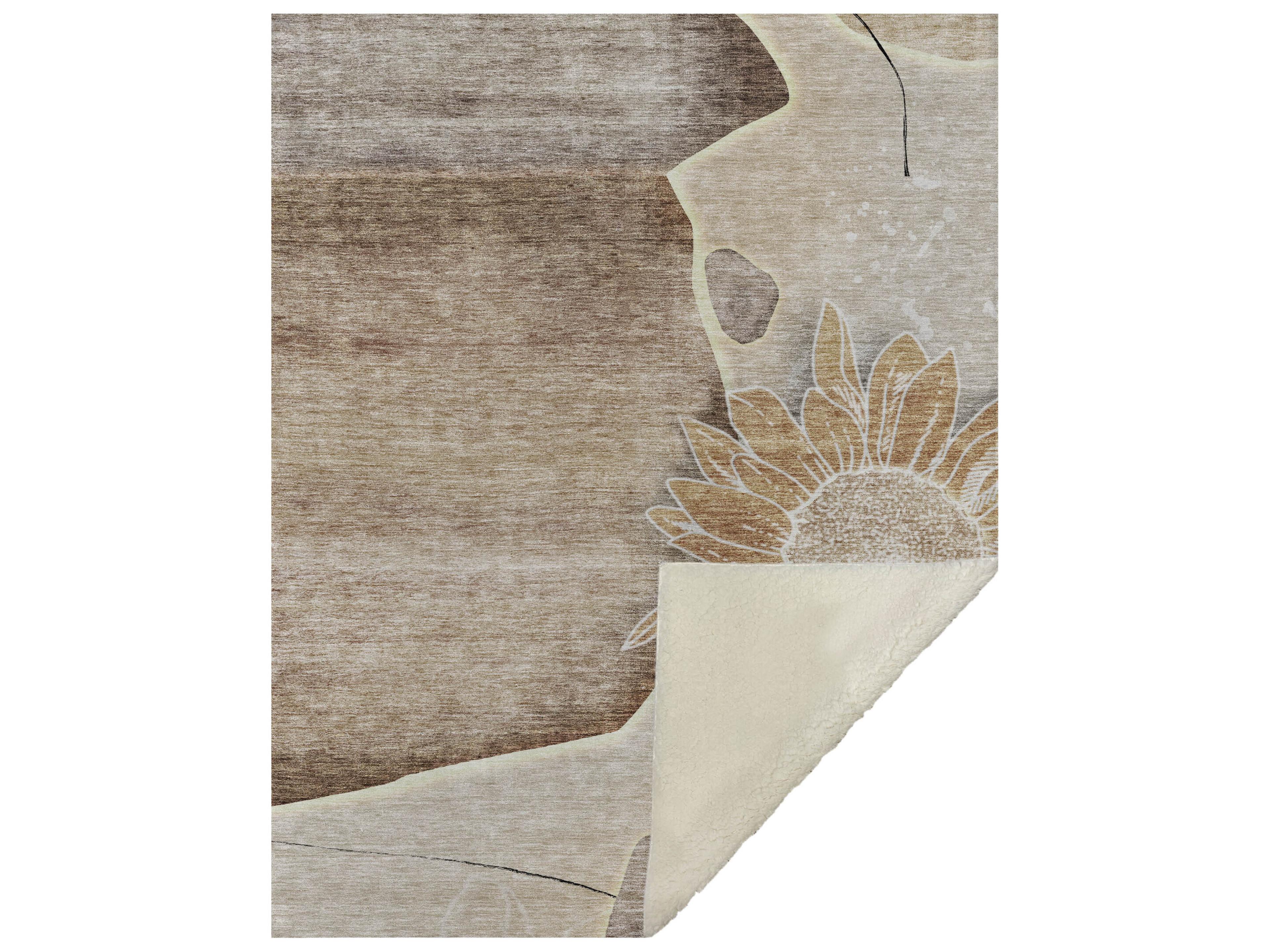 Dalyn Sherpa Brown Polyester Throw