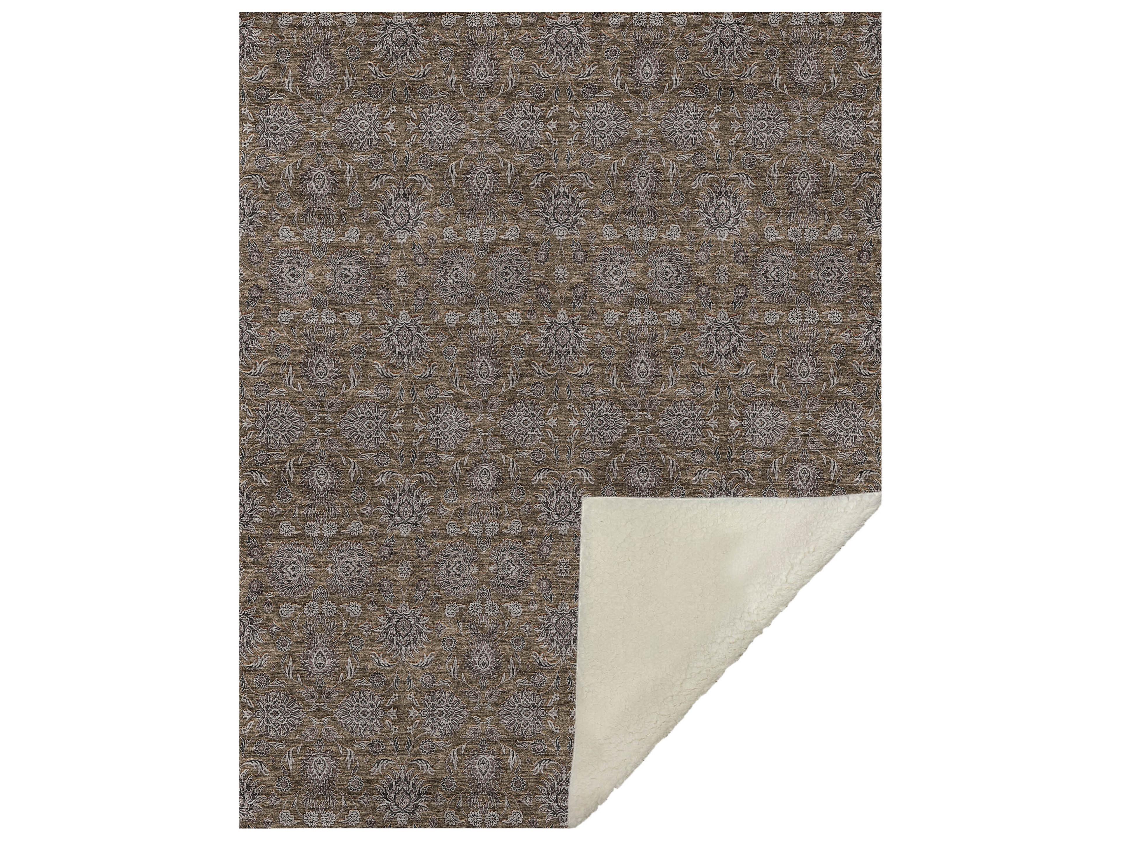 Dalyn Sherpa Brown Polyester Throw