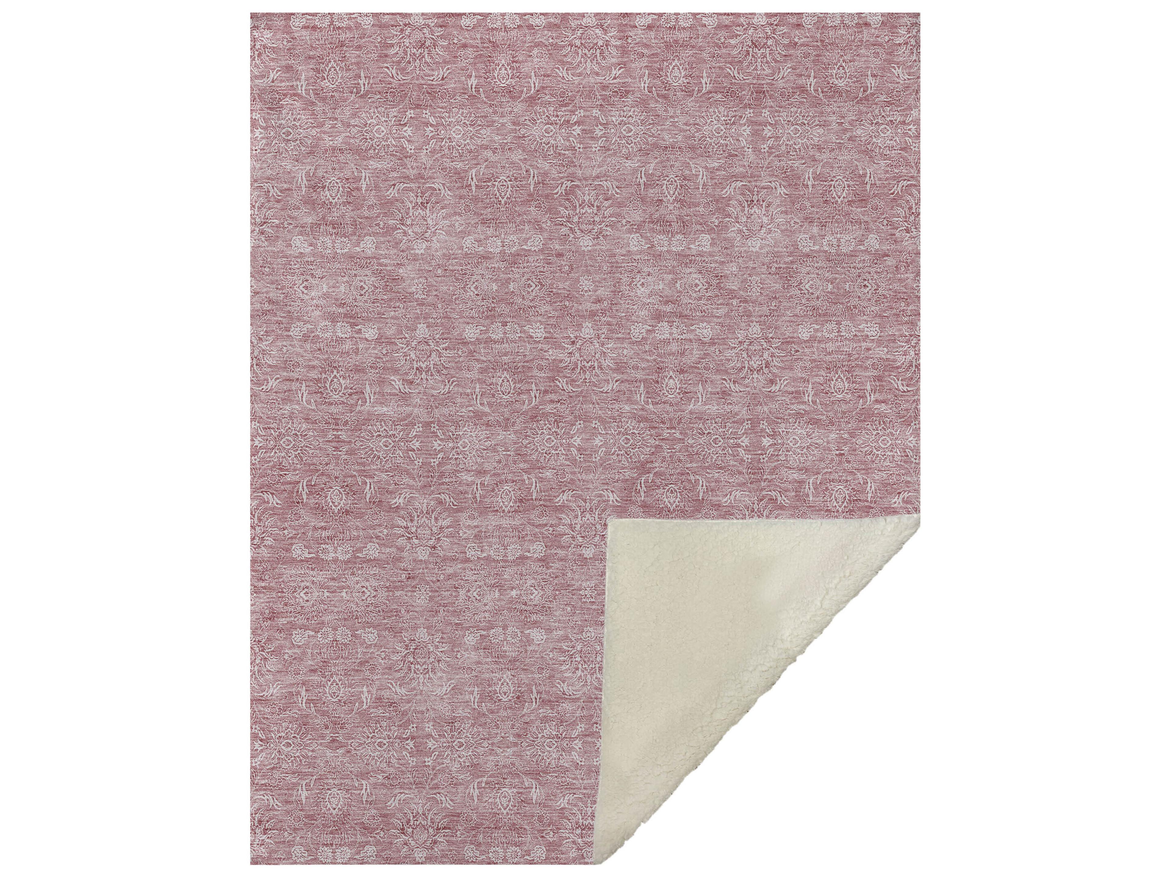 Dalyn Sherpa Pink Polyester Throw