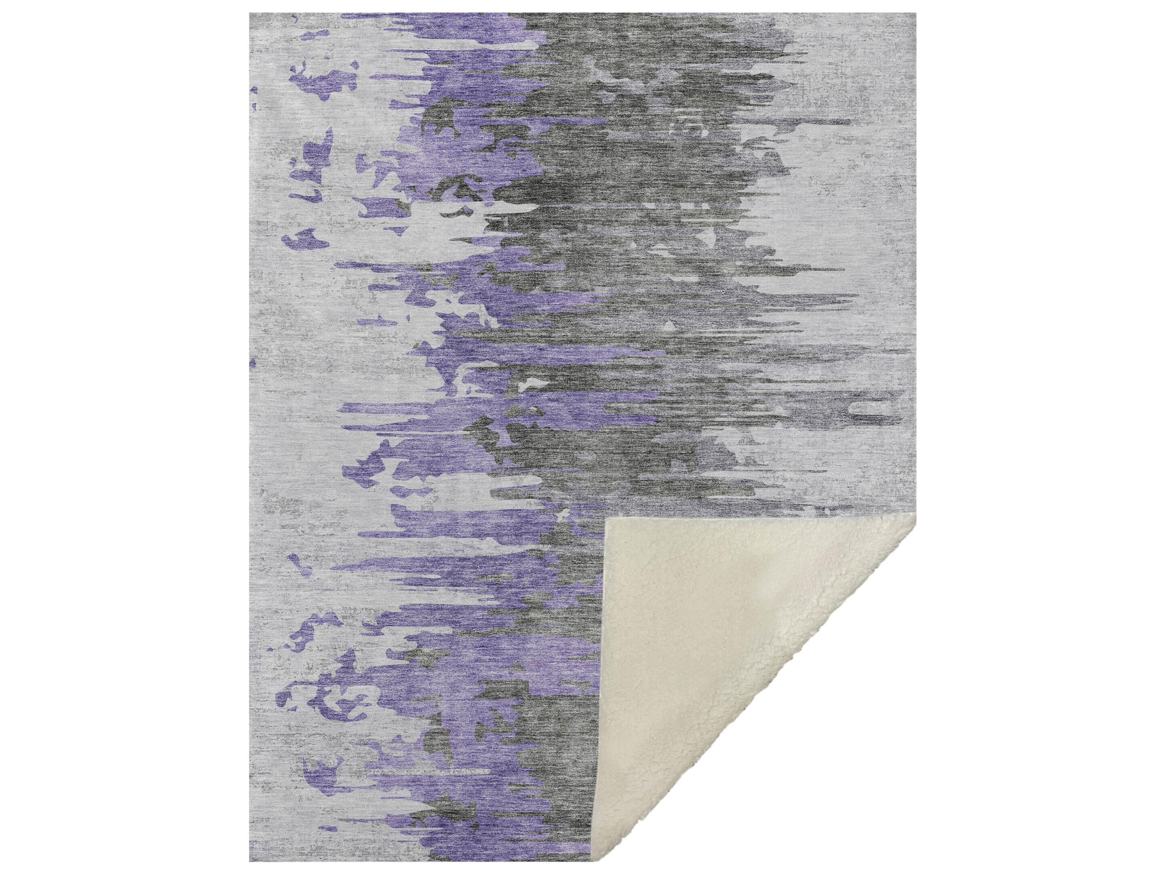 Dalyn Sherpa Purple Polyester Throw