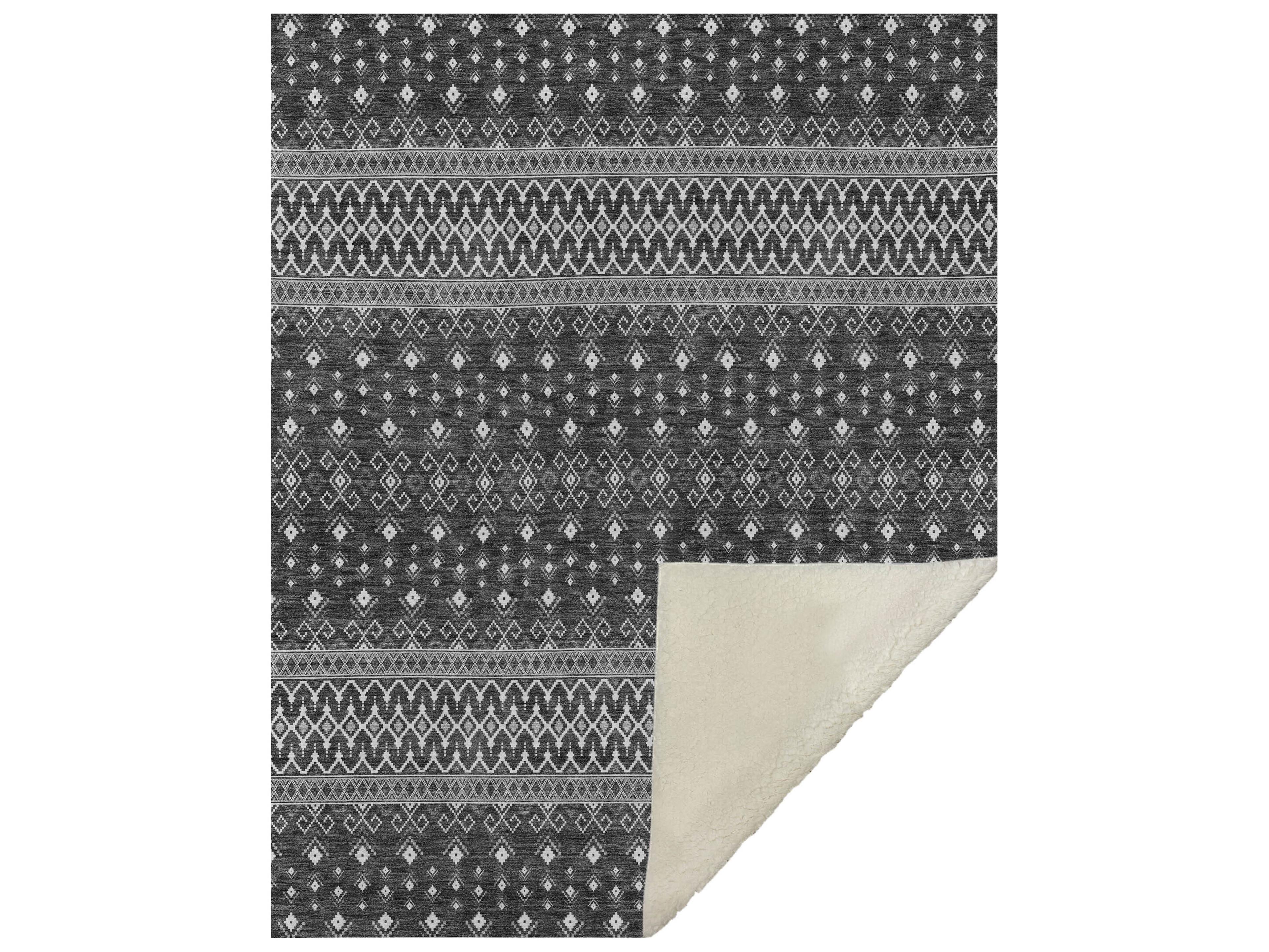 Dalyn Sherpa Gray Polyester Throw