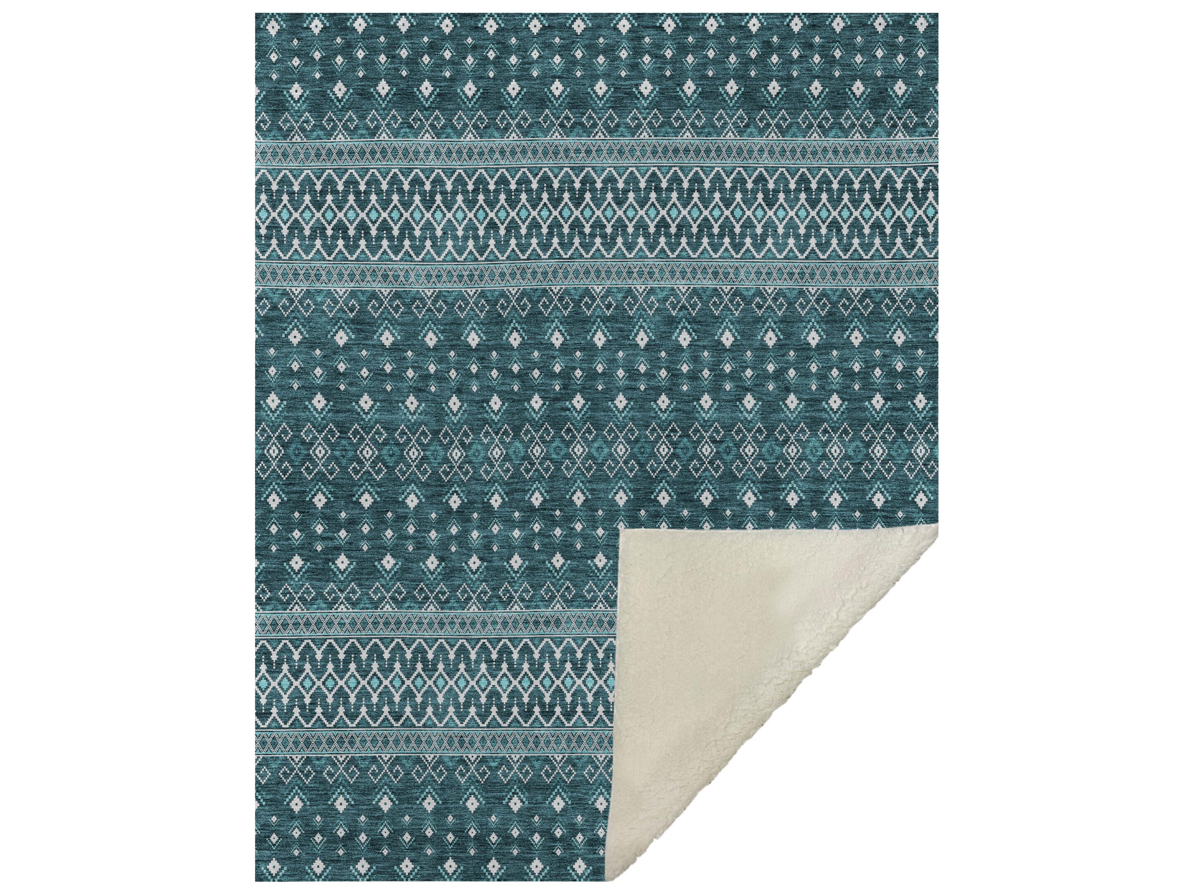 Dalyn Sherpa Teal Polyester Throw