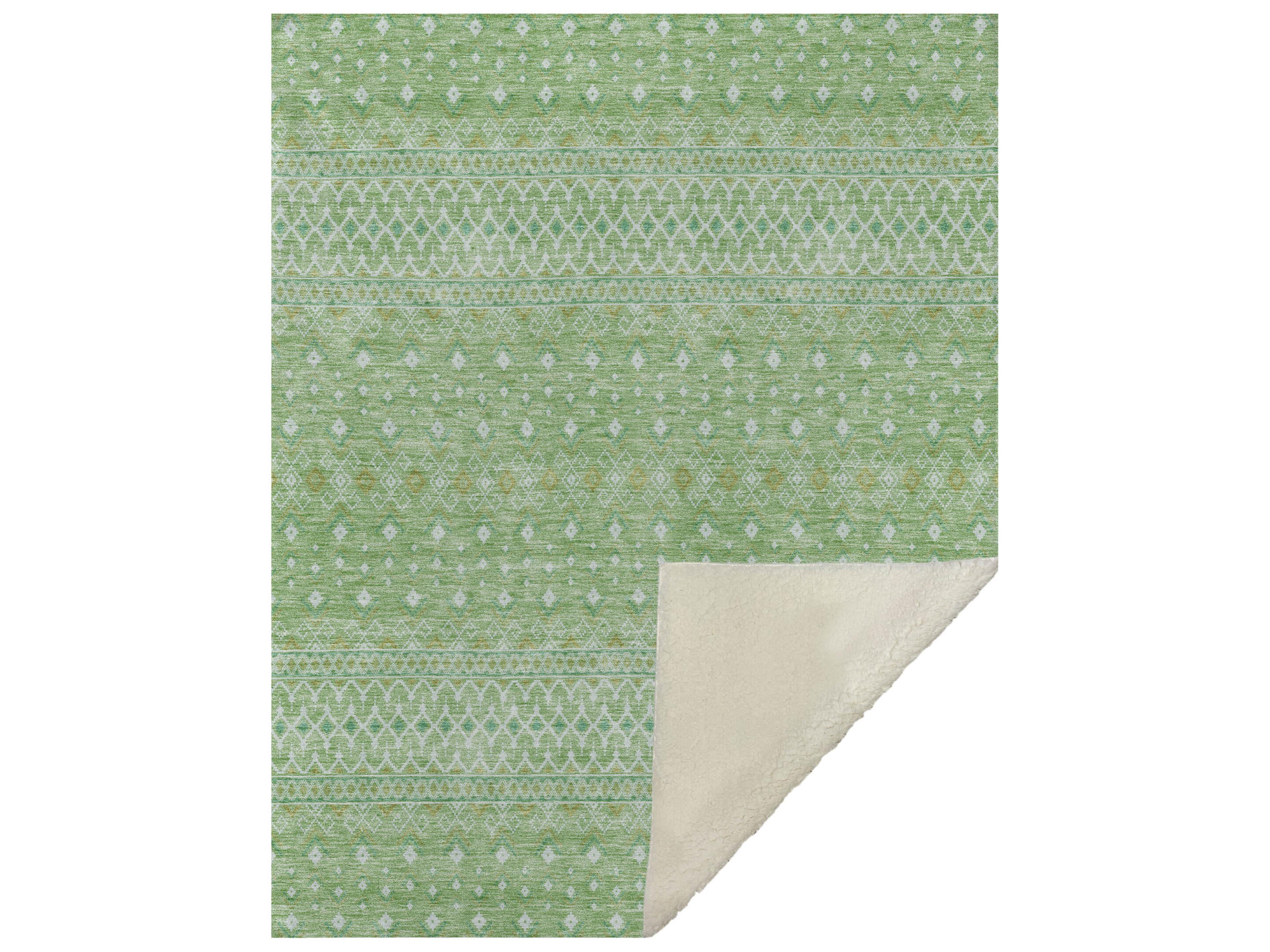 Dalyn Sherpa Green Polyester Throw