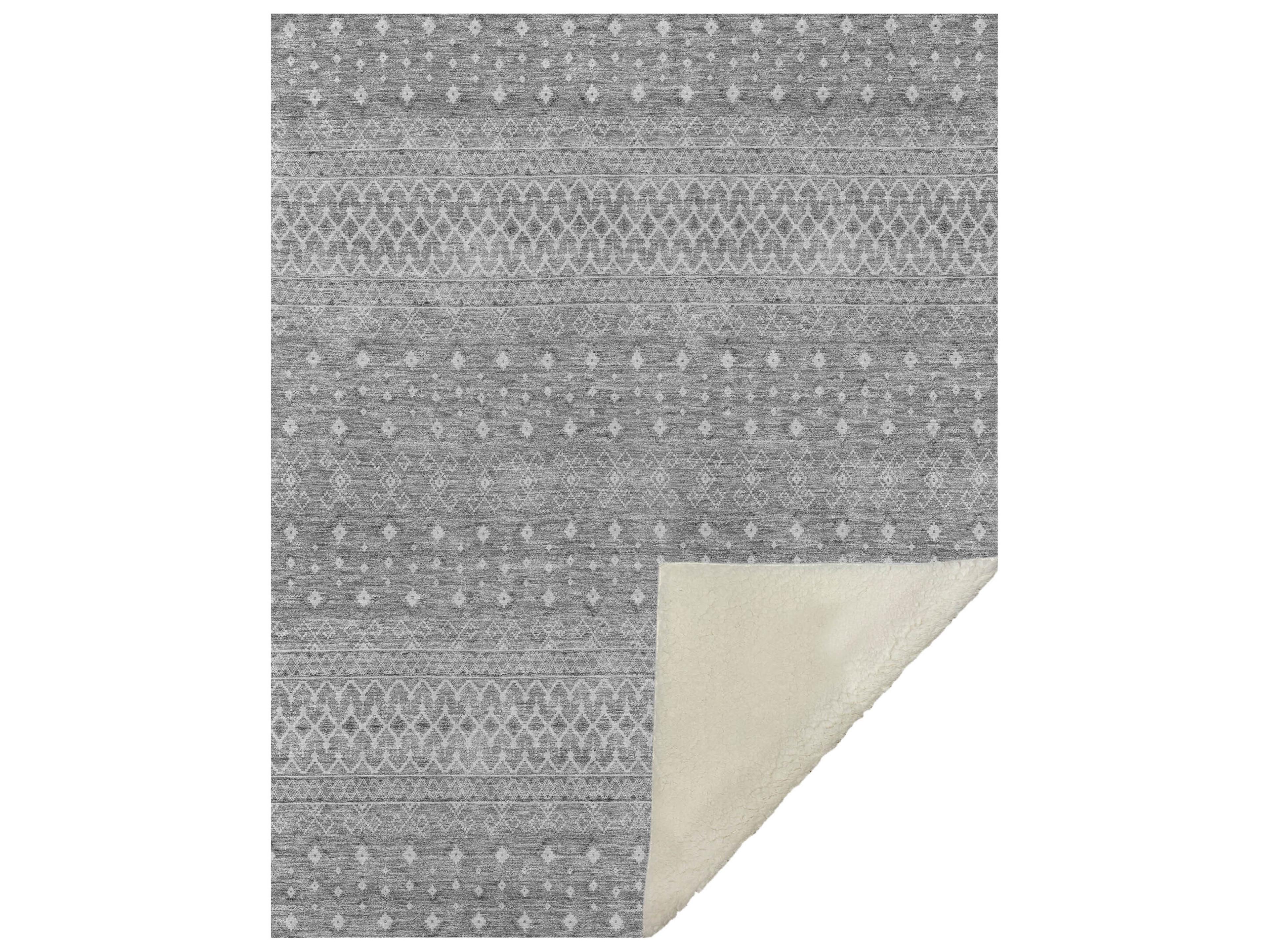 Dalyn Sherpa Gray Polyester Throw