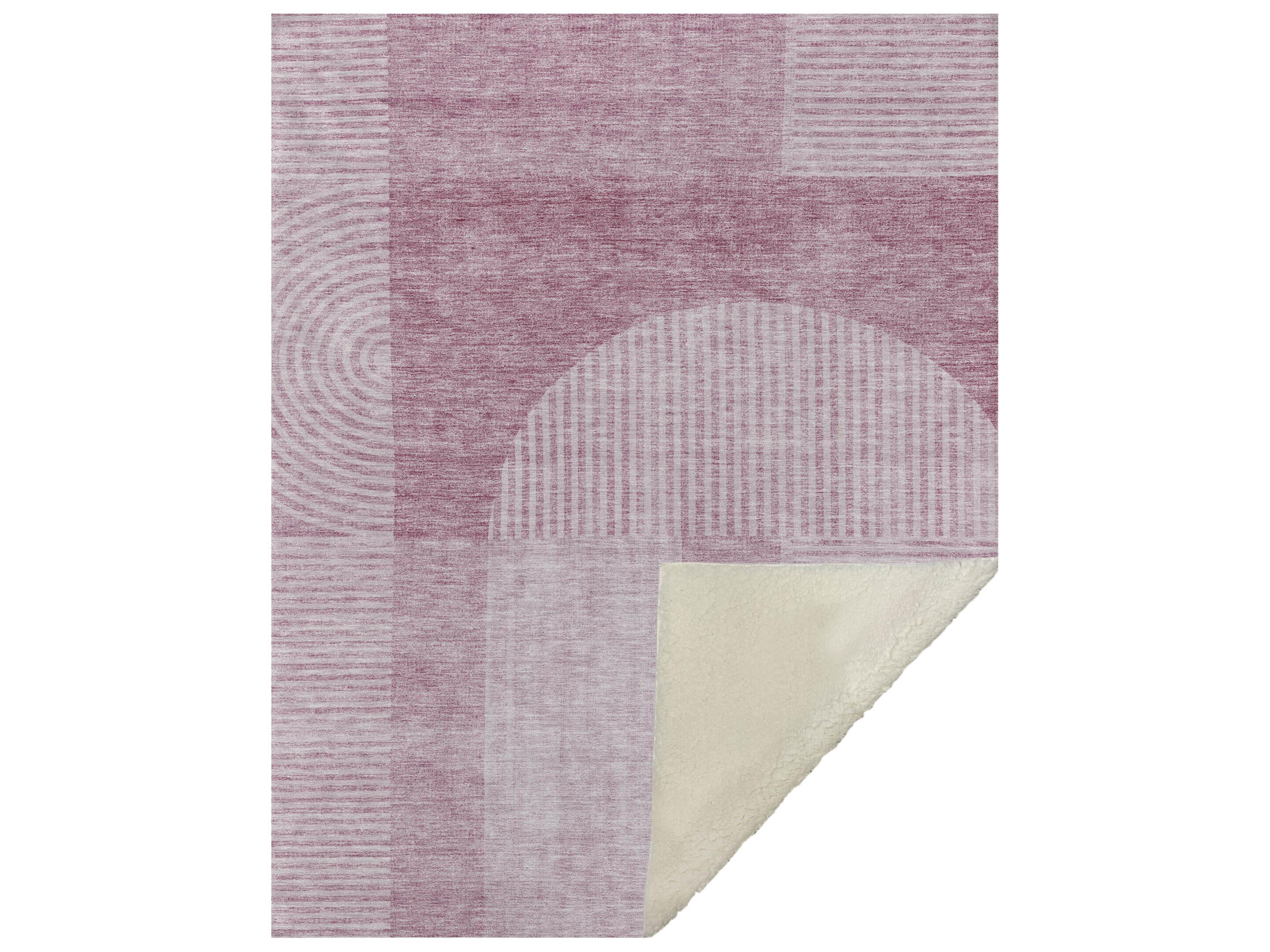 Dalyn Sherpa Pink Polyester Throw