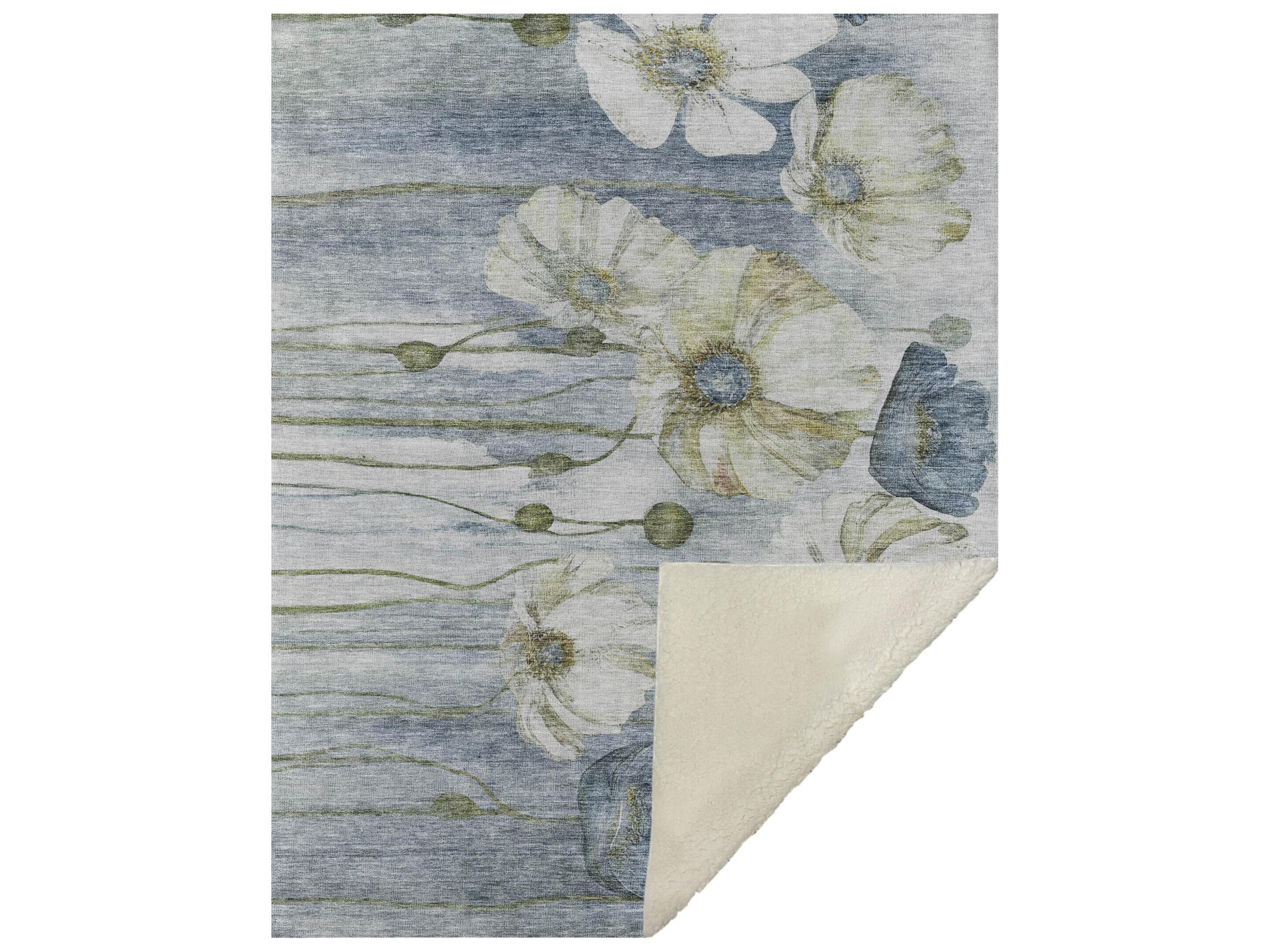 Dalyn Sherpa Blue Polyester Throw