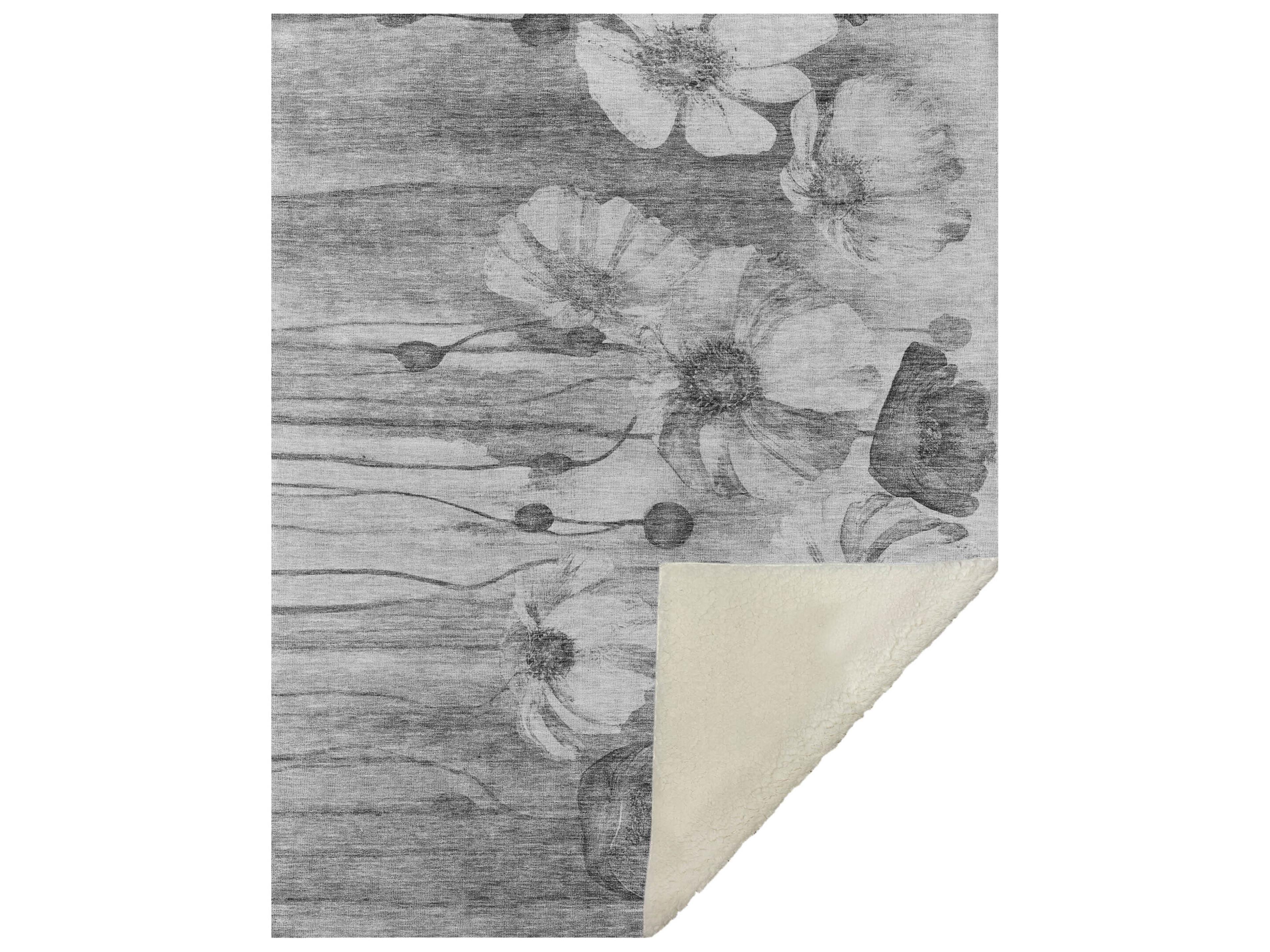 Dalyn Sherpa Gray Polyester Throw