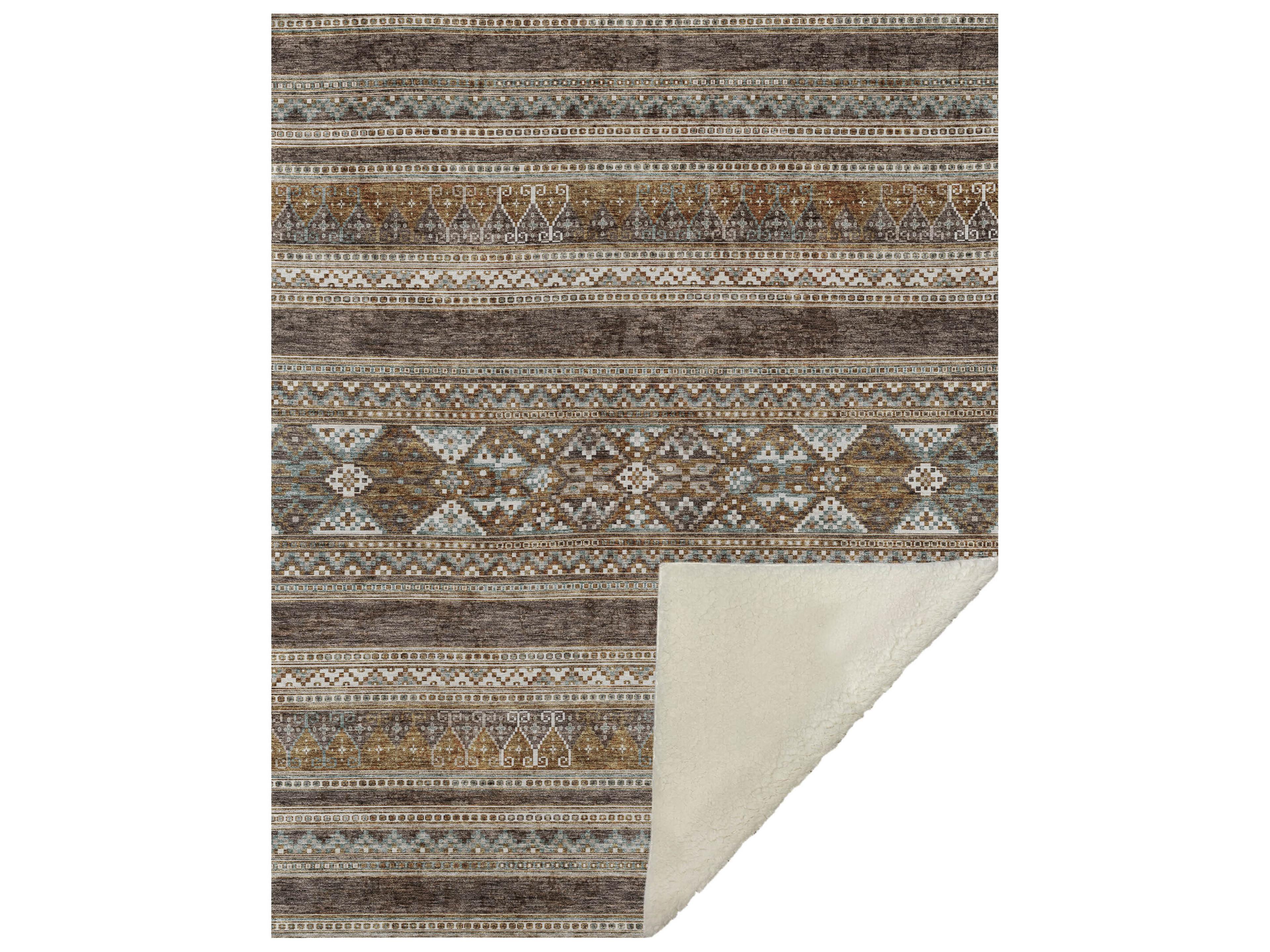 Dalyn Sherpa Brown Polyester Throw