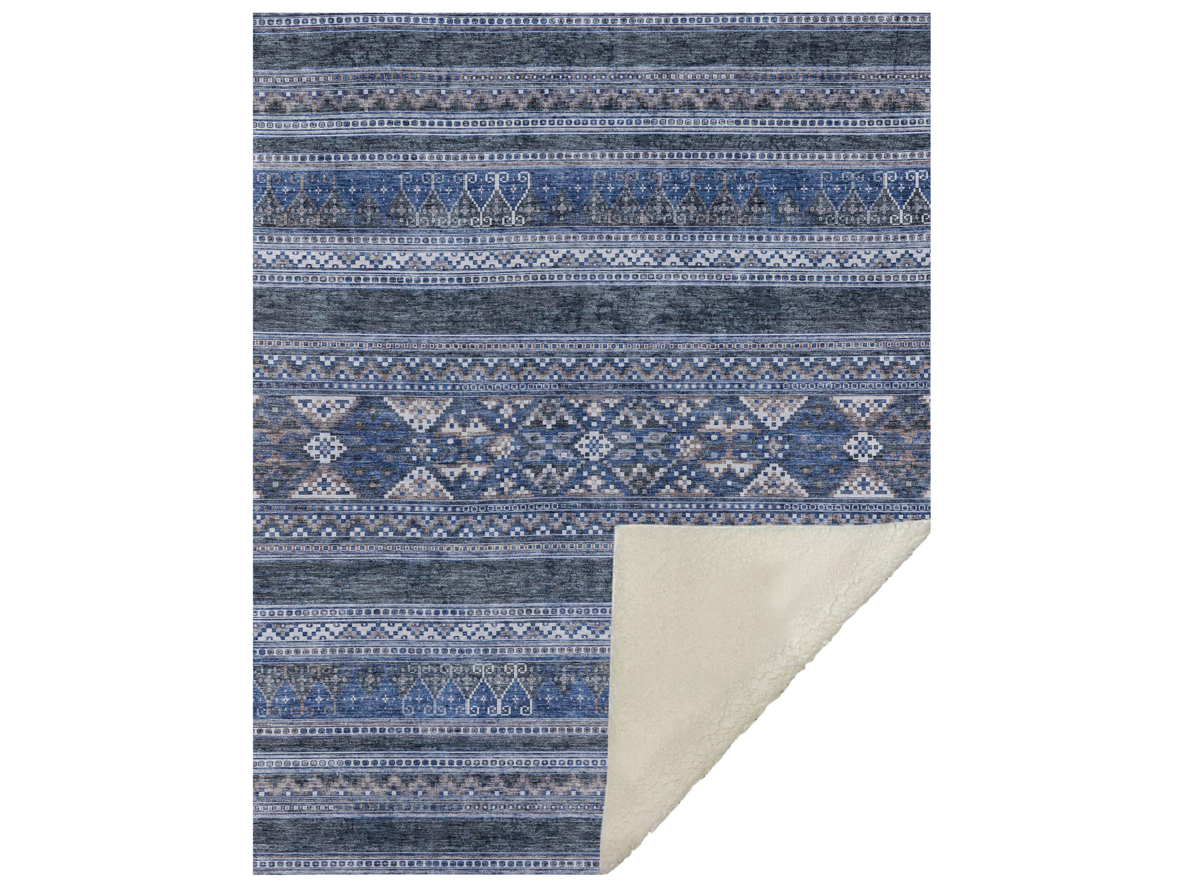 Dalyn Sherpa Blue Polyester Throw