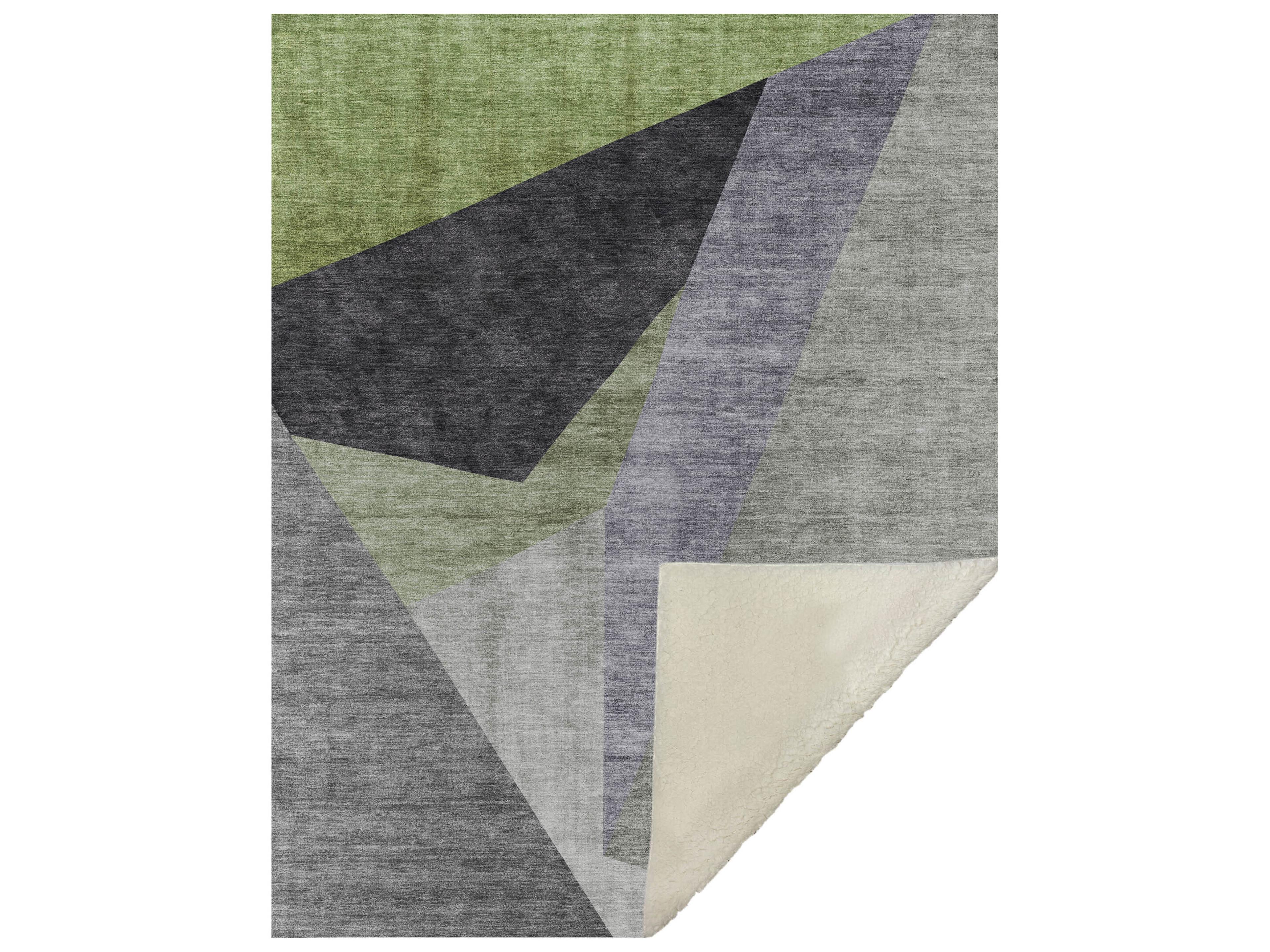 Dalyn Sherpa Green Polyester Throw