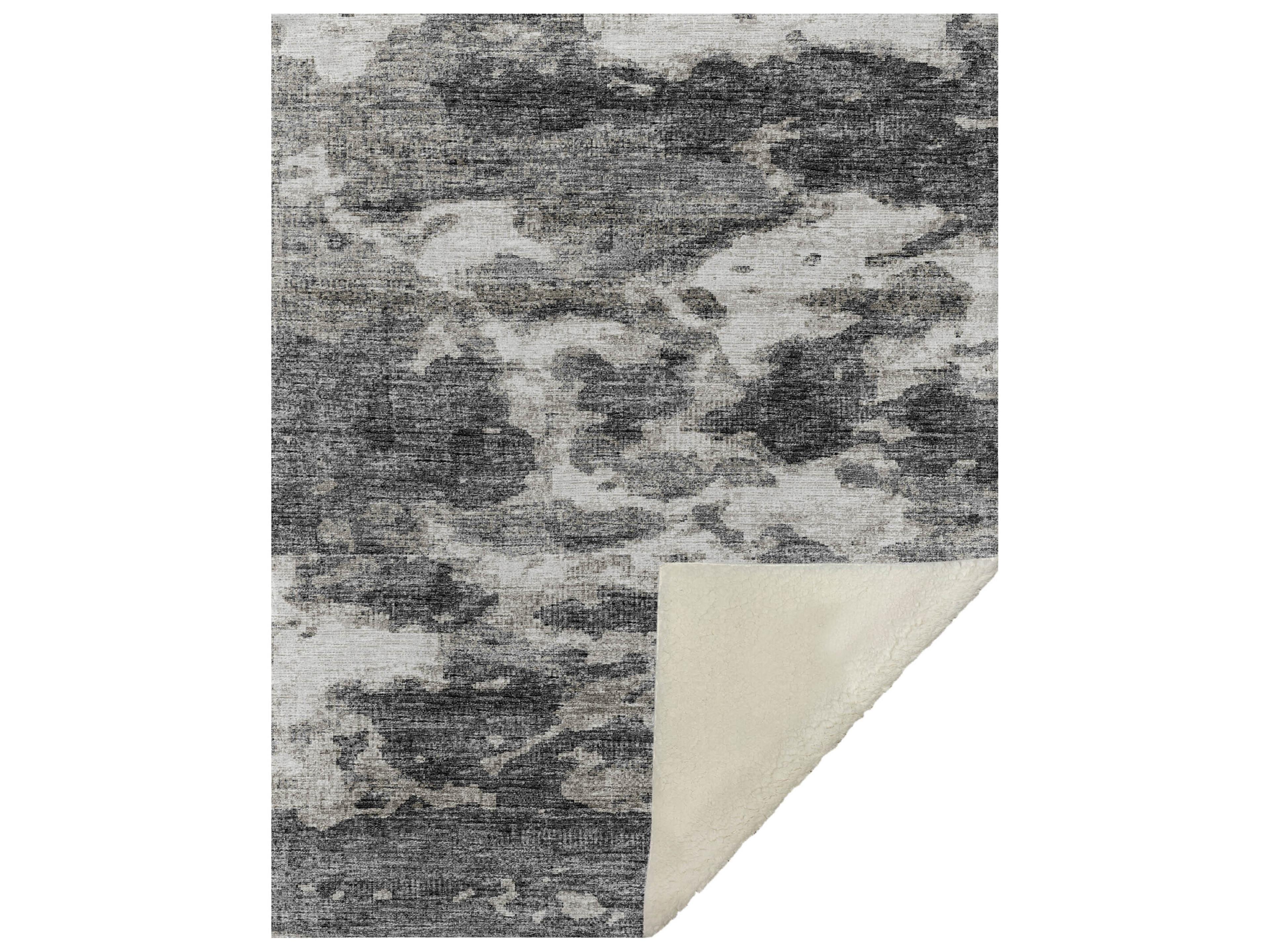 Dalyn Sherpa Black Polyester Throw