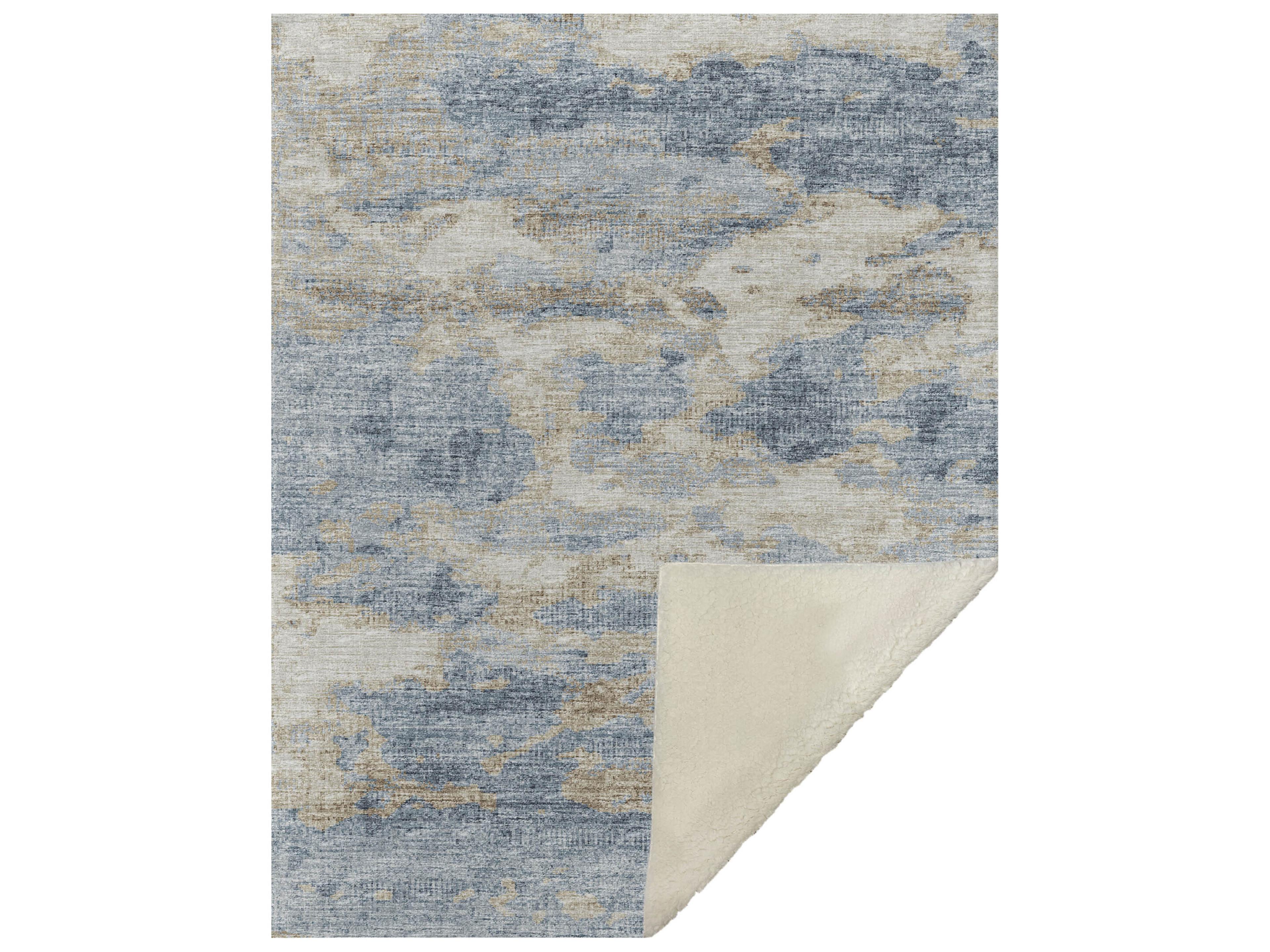 Dalyn Sherpa Blue Polyester Throw