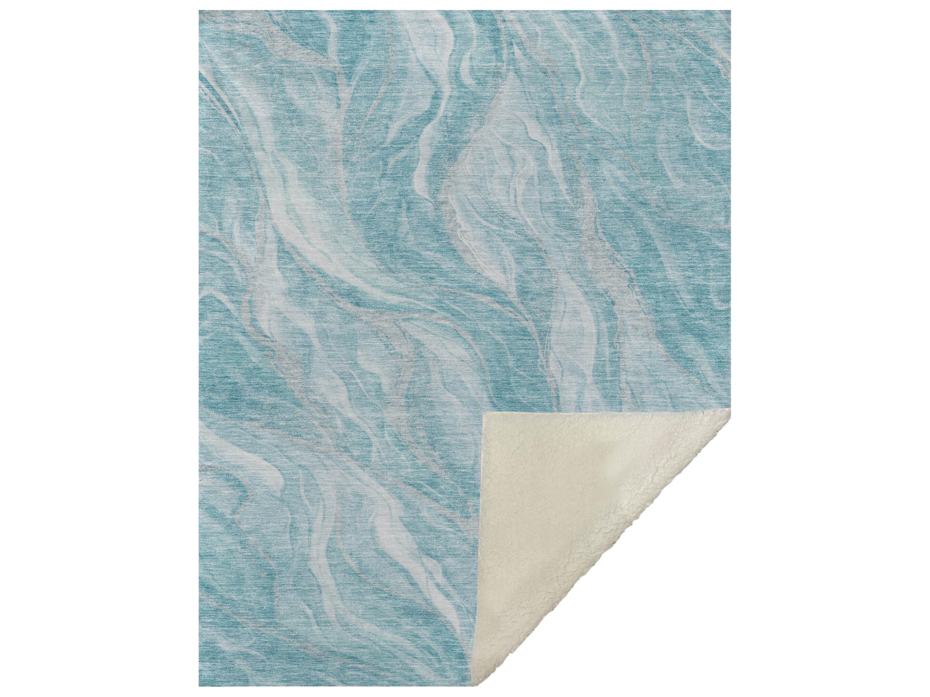 Dalyn Sherpa Teal Polyester Throw