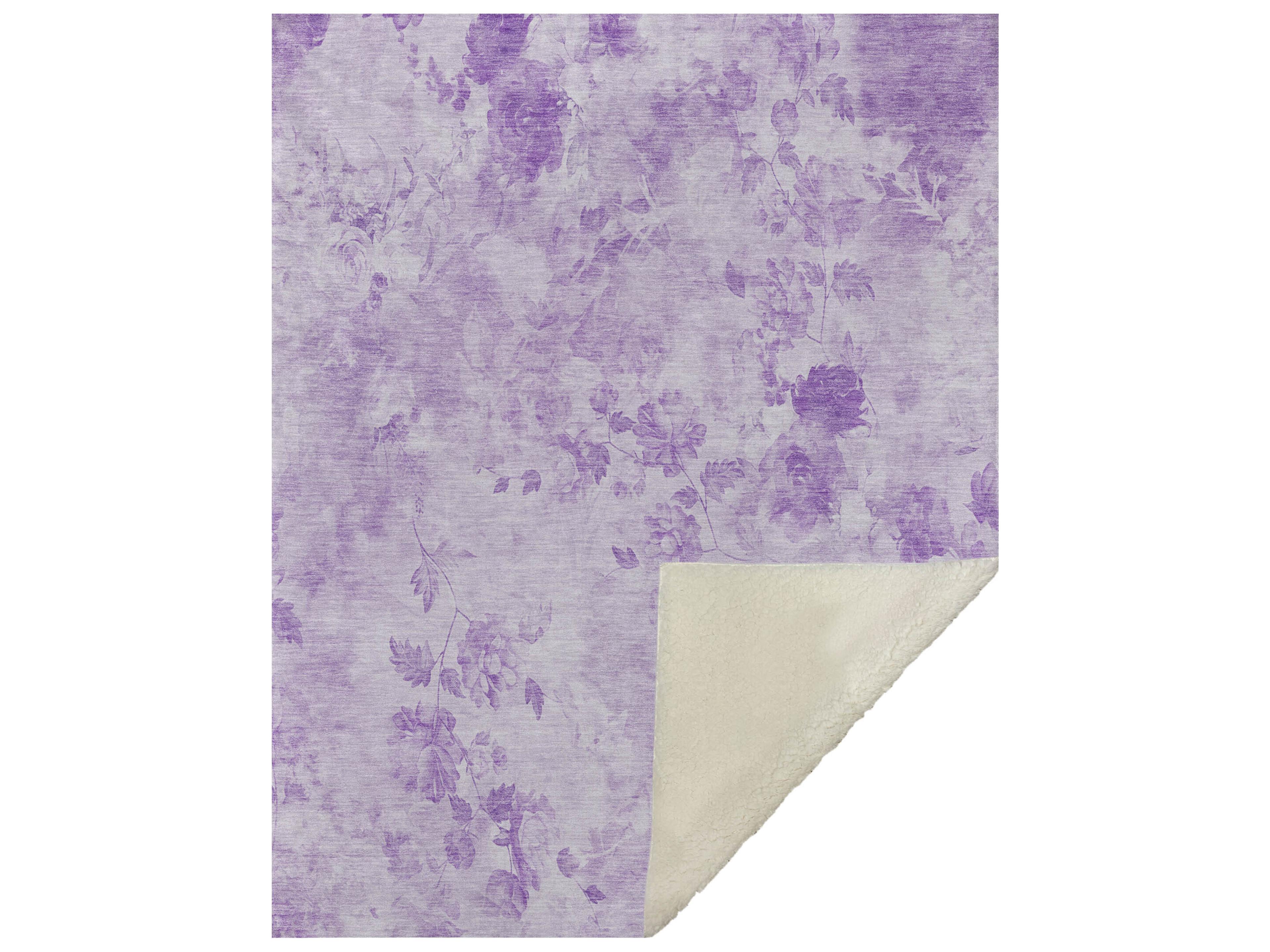 Dalyn Sherpa Purple Polyester Throw