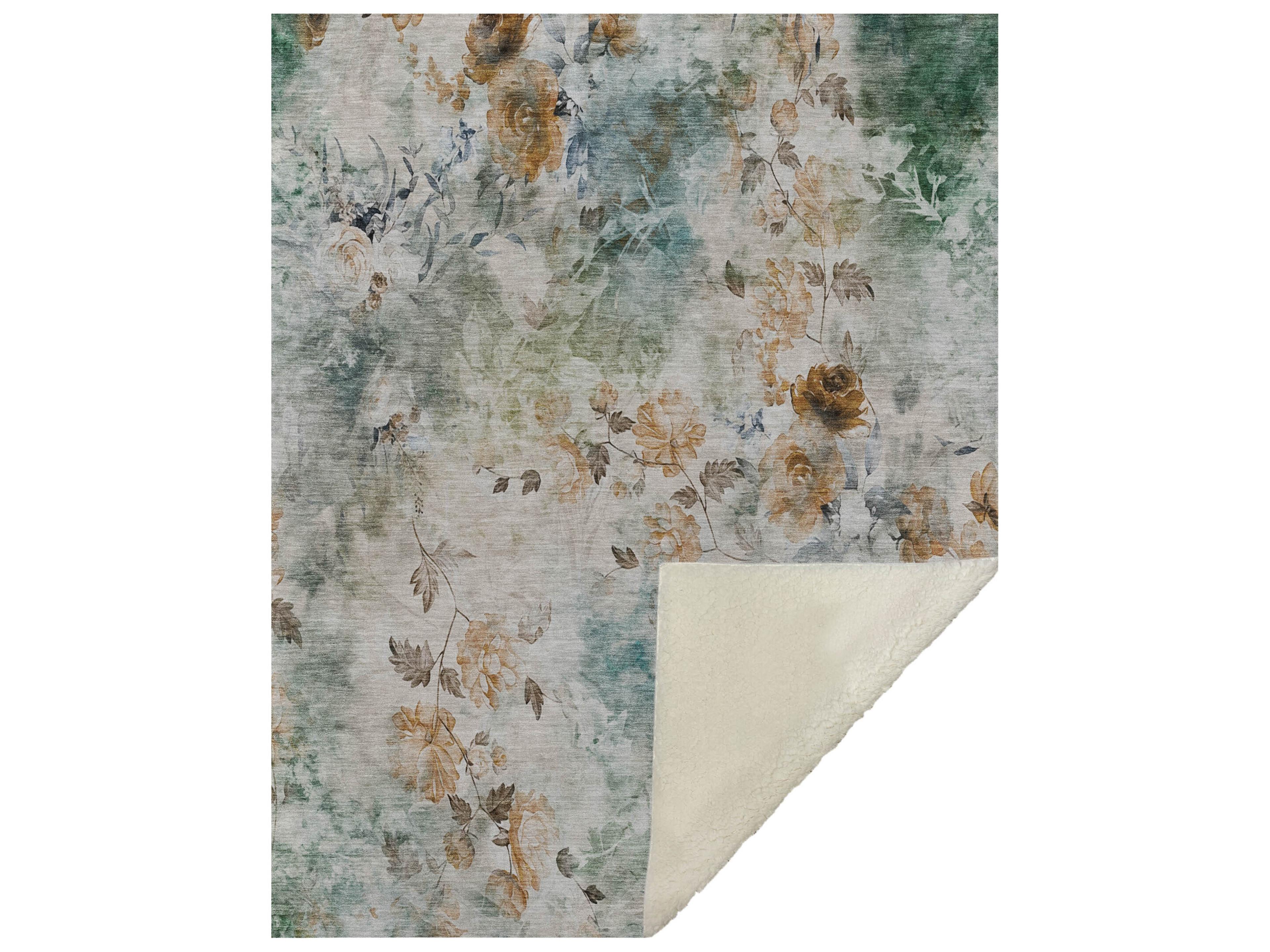 Dalyn Sherpa Teal Polyester Throw