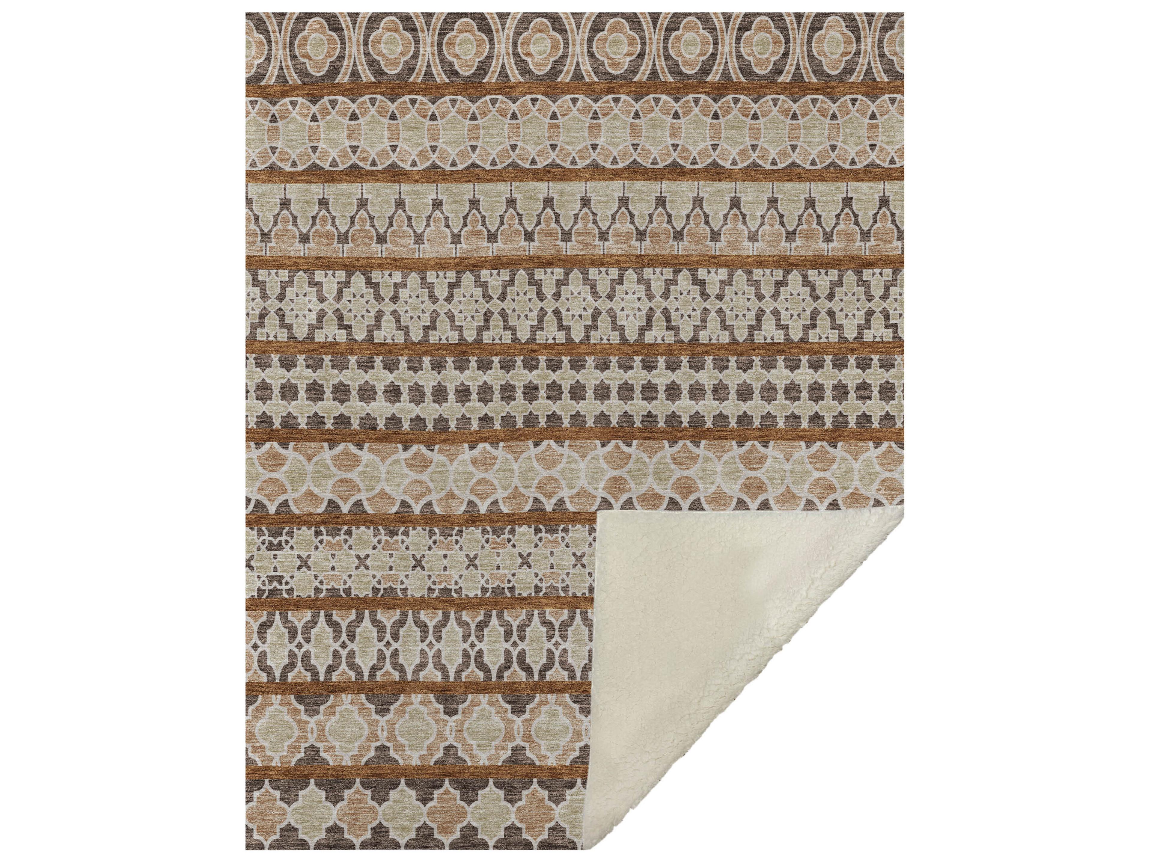 Dalyn Sherpa Brown Polyester Throw