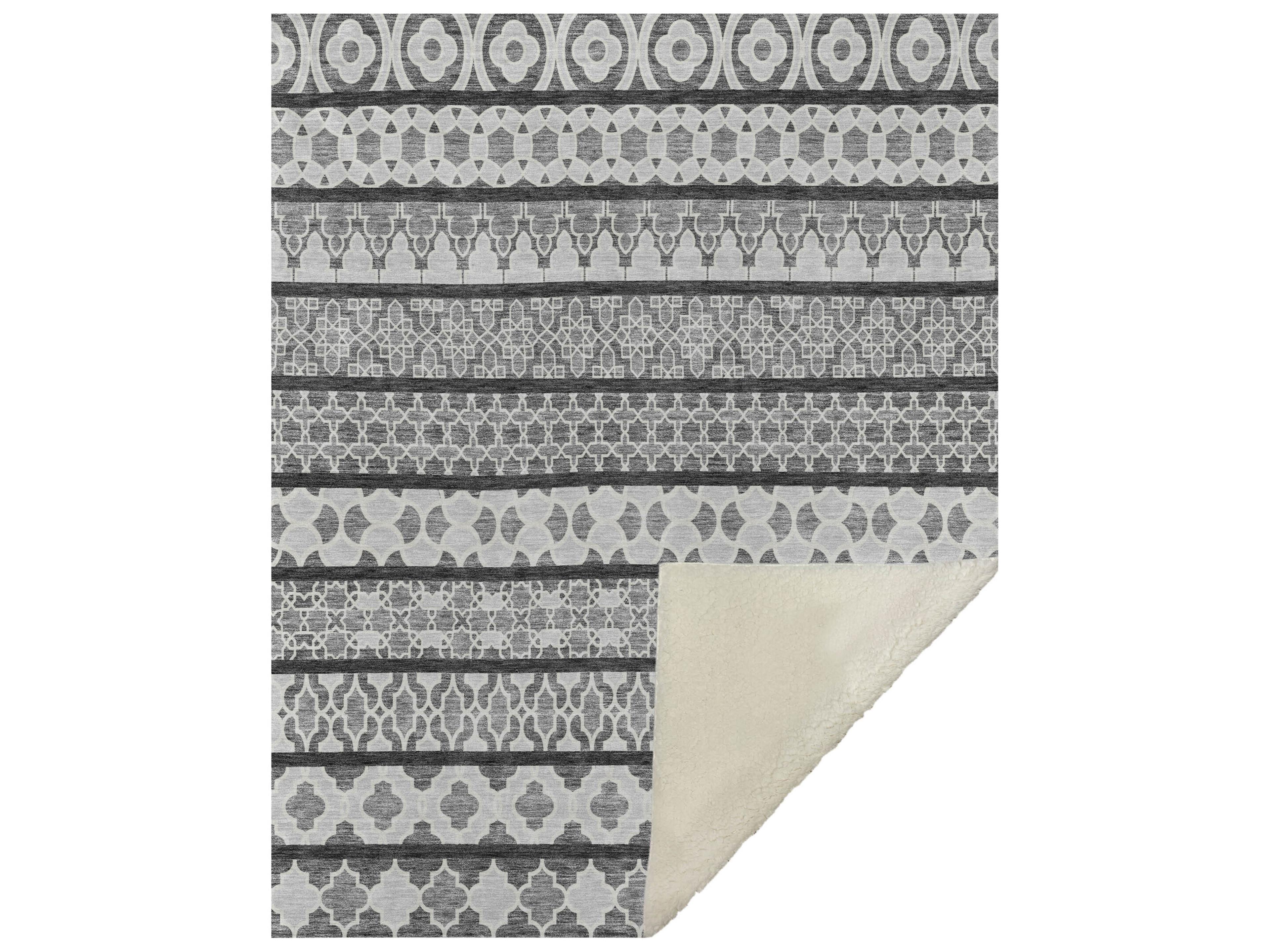 Dalyn Sherpa Gray Polyester Throw