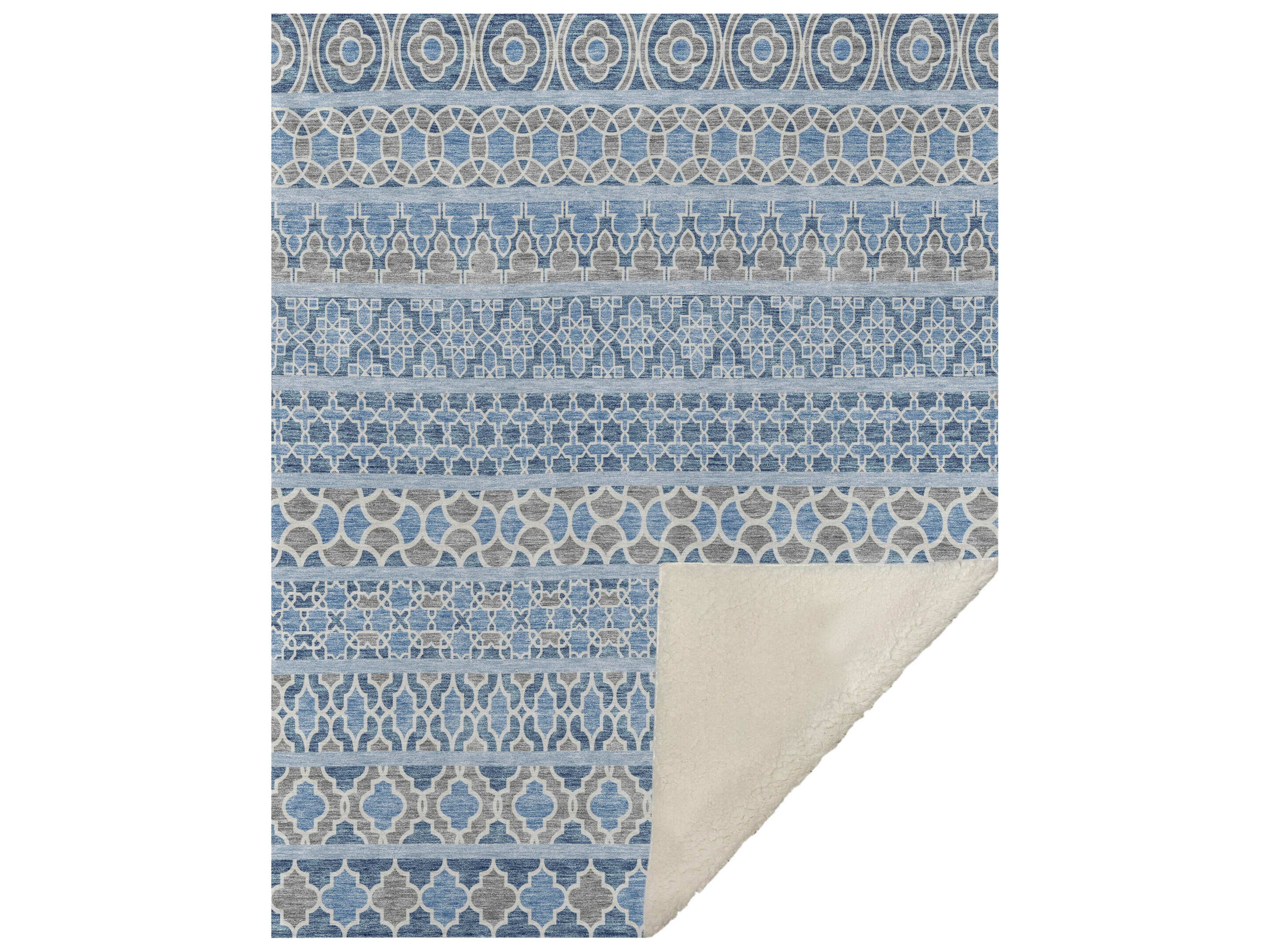 Dalyn Sherpa Blue Polyester Throw
