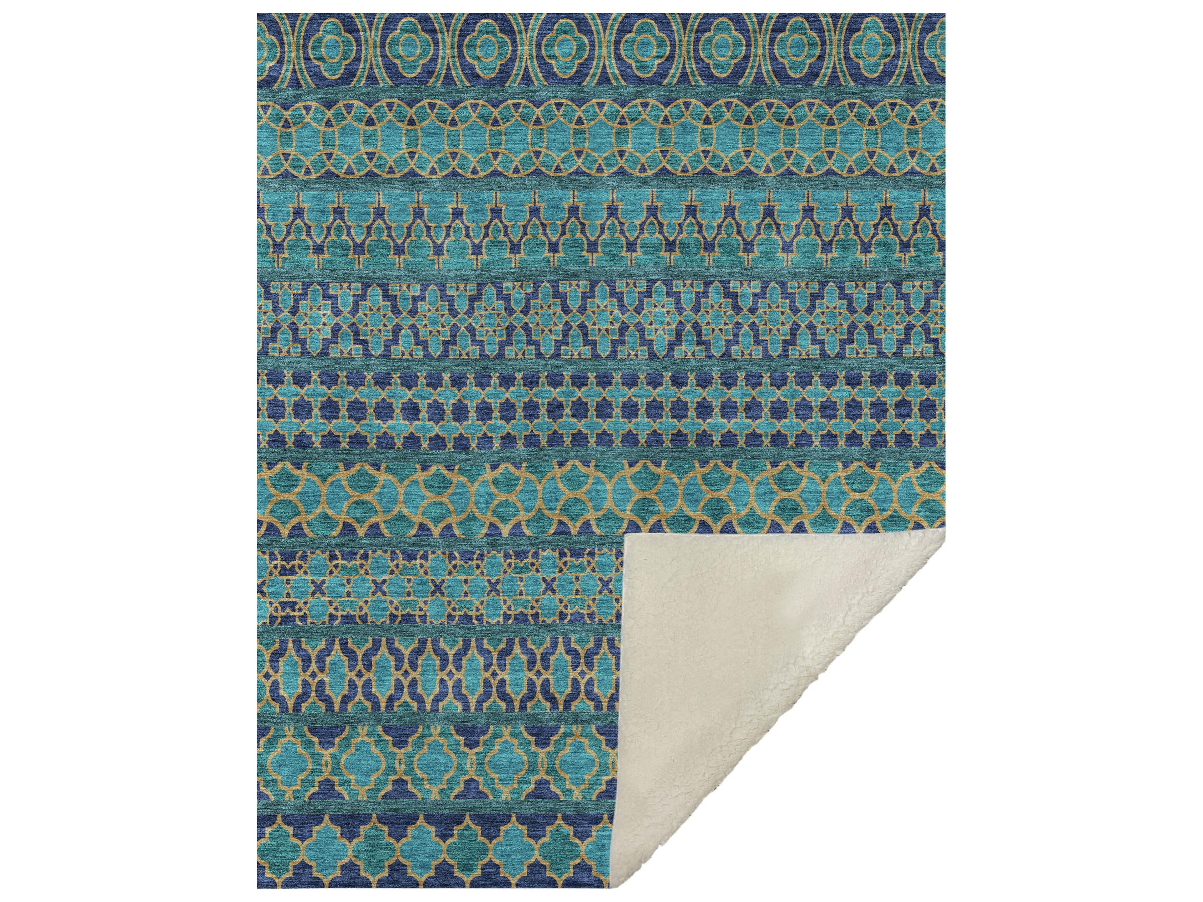 Dalyn Sherpa Teal Polyester Throw